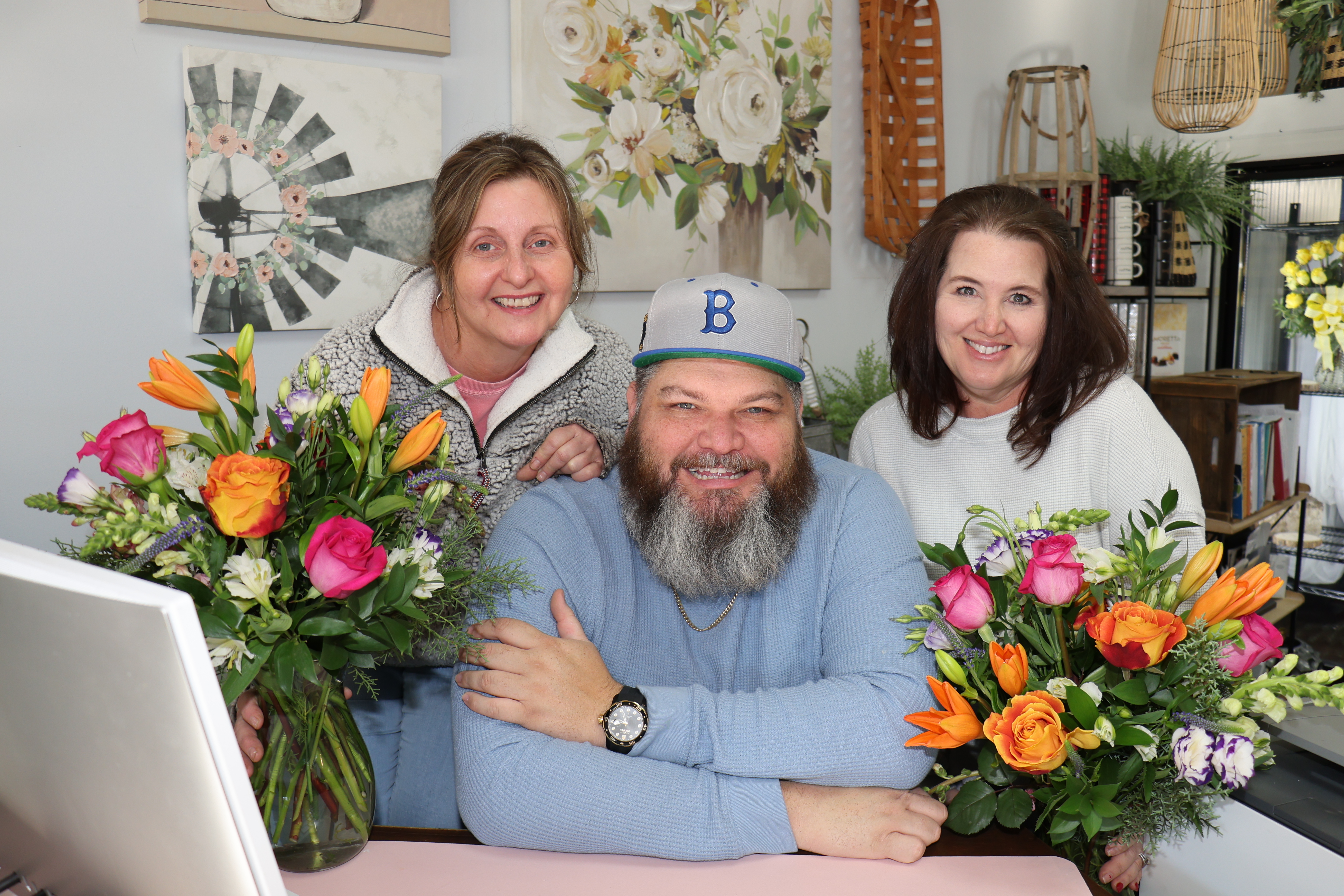 Owner Brandon Neisler with Michelle Matus, Regional Wedding & Events Director, and Amy Pavlik, Floral Designer and Assistant Store Manager