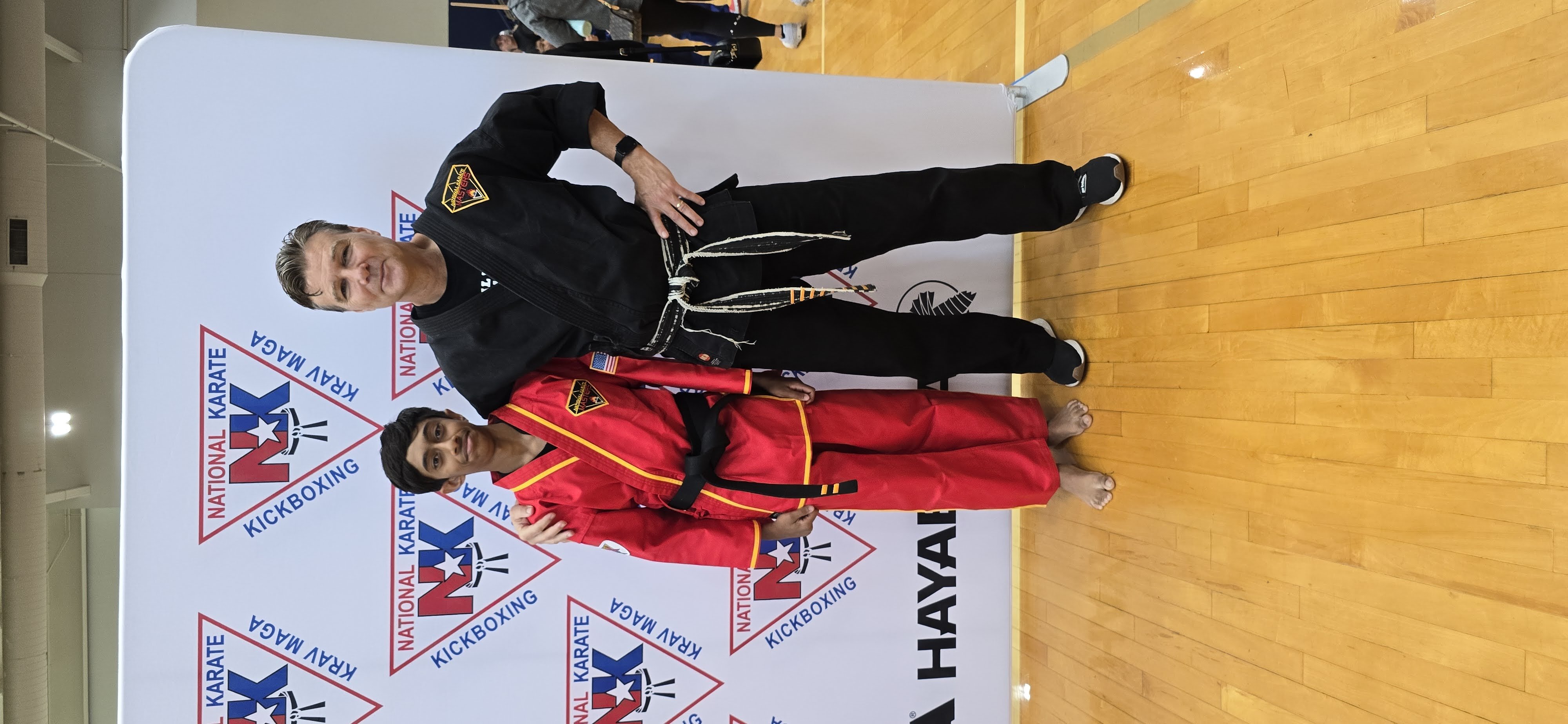 Evan with Cris Nelson, owner of National Karate