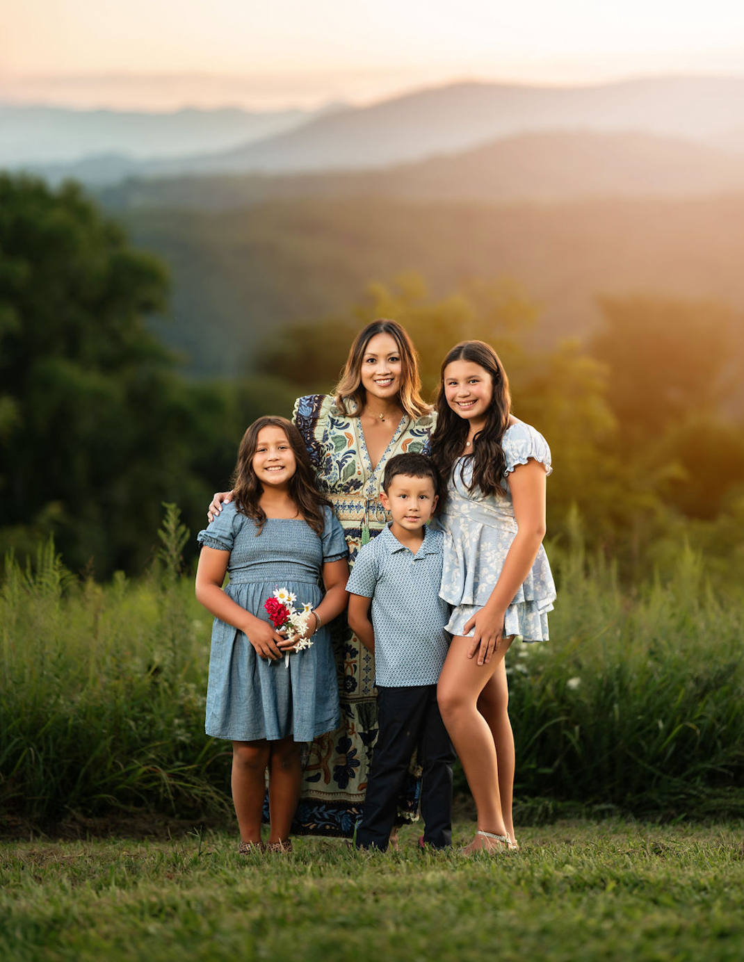 Erica with Penelope, Alfie and Cece