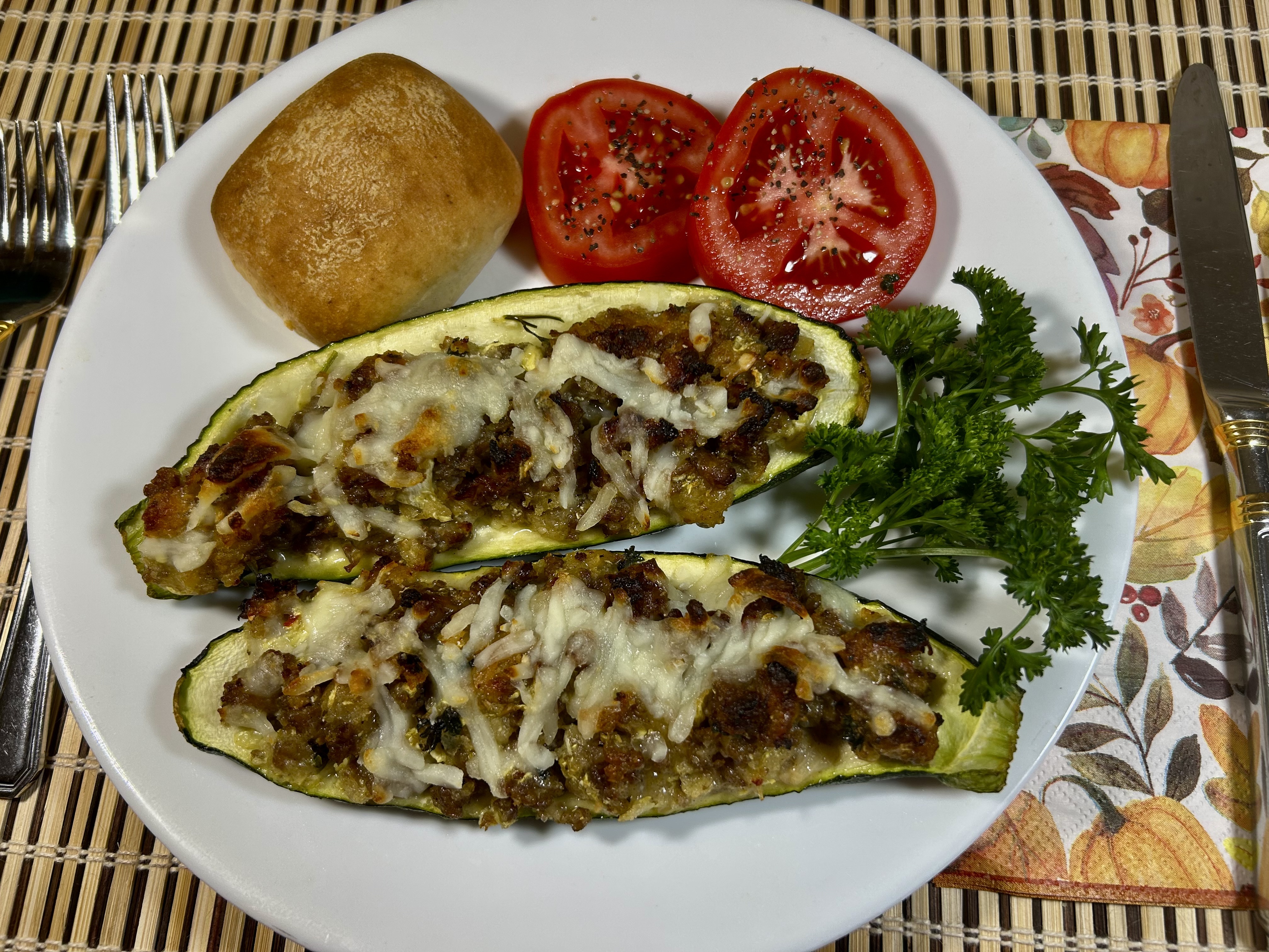 Zucchini dinner plated