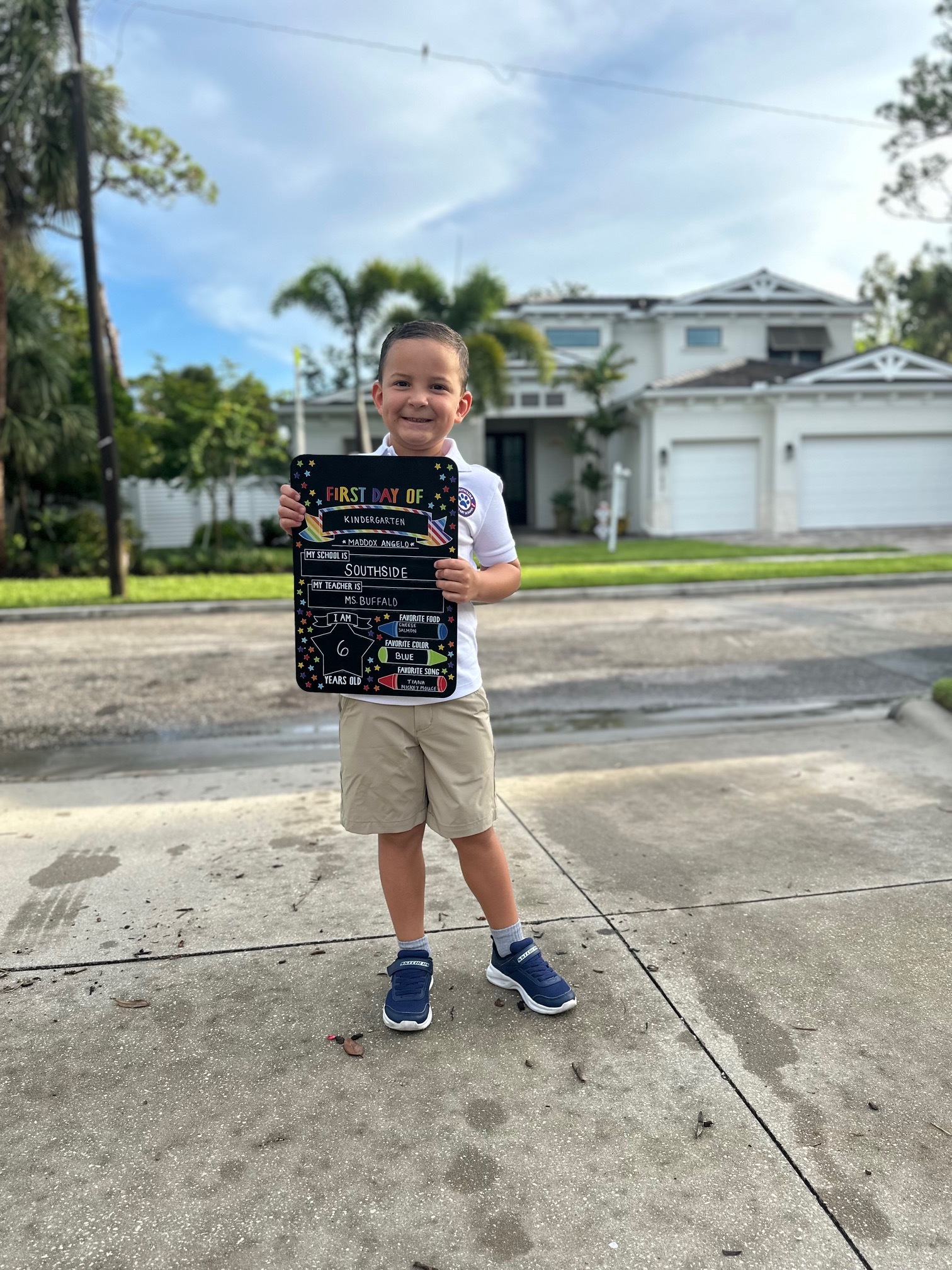 Maddox Santiano starts kindergarten at Southside