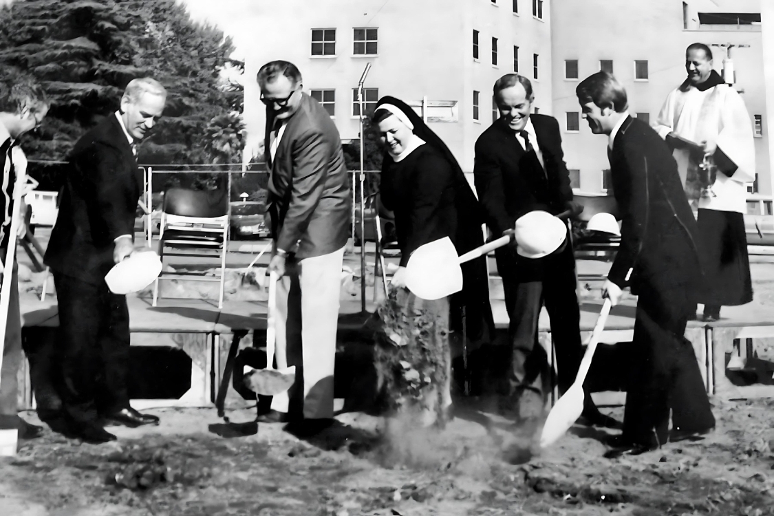 Groundbreaking at Mercy Hospital Downtown circa 1950s