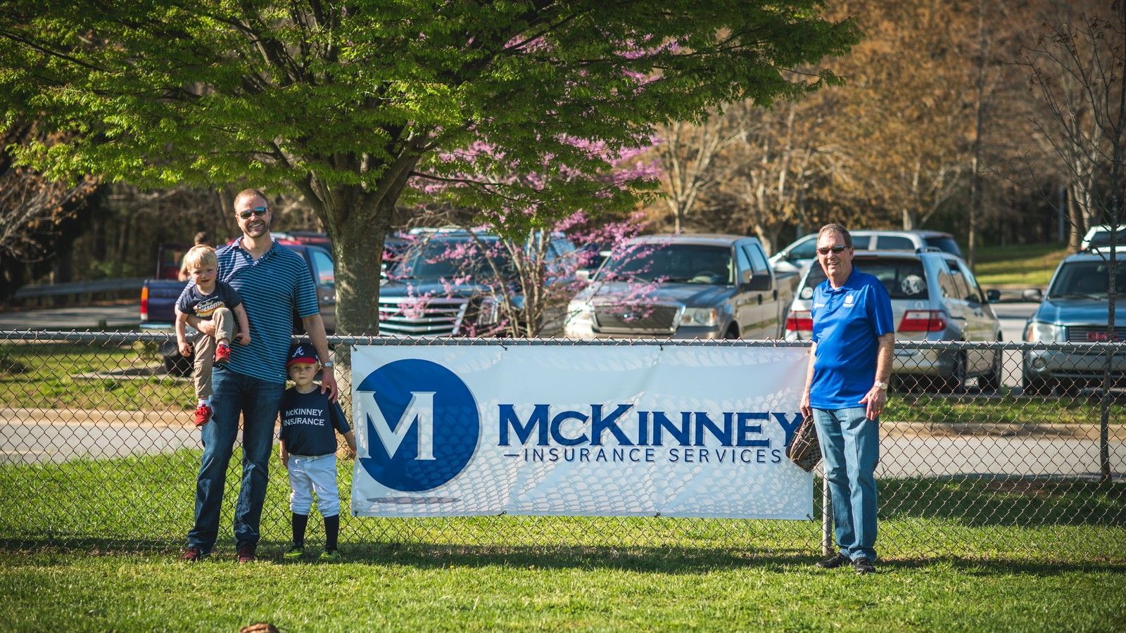 Chad (left) with his kids and dad (grandpa), Doug McKinney.