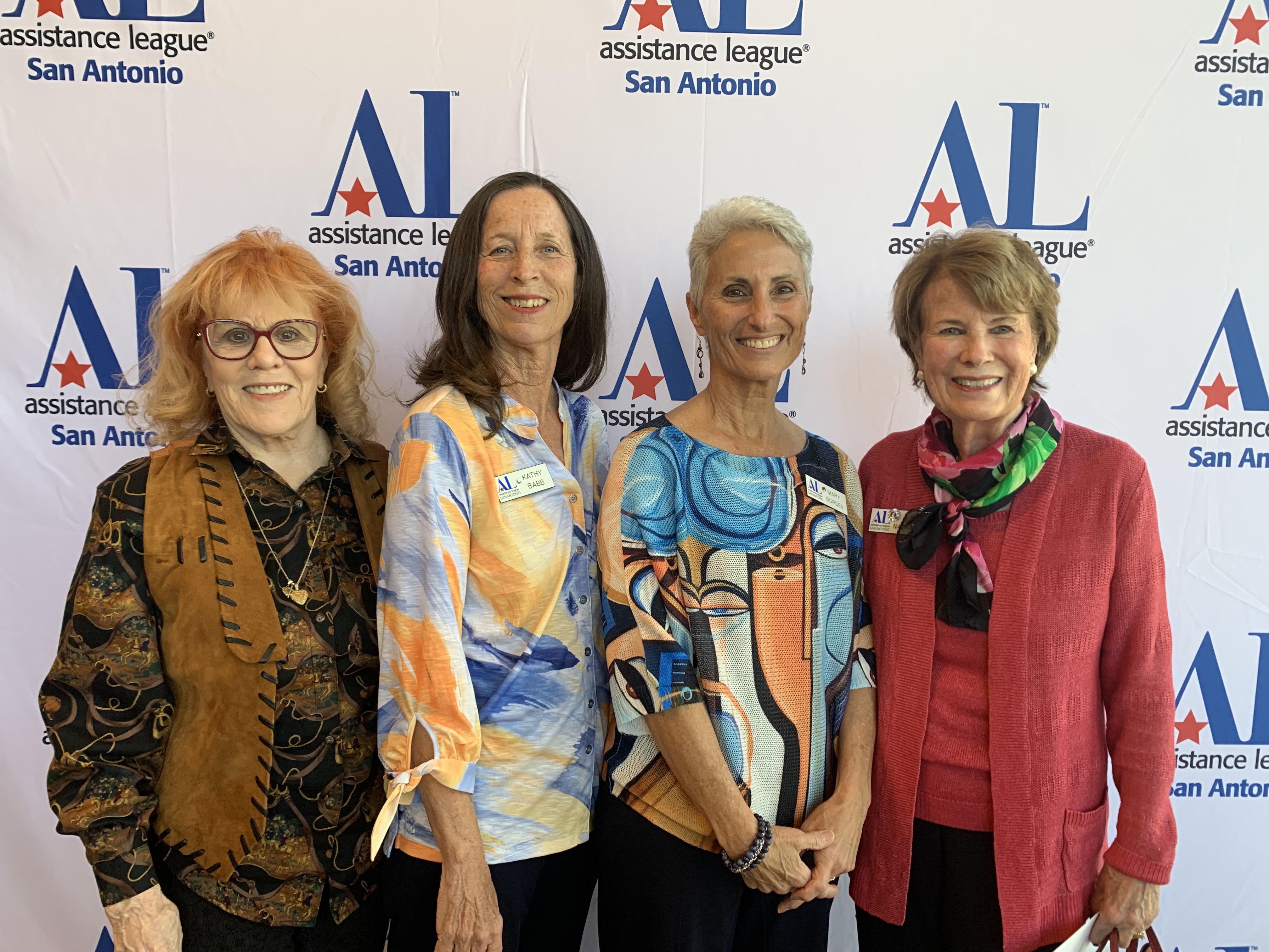 Assistance League of San Antonio Members and FOR Residents: Candy Tobey (far left not FOR resident), Kathy Babb, Mary Borden, and Sue Navratil.