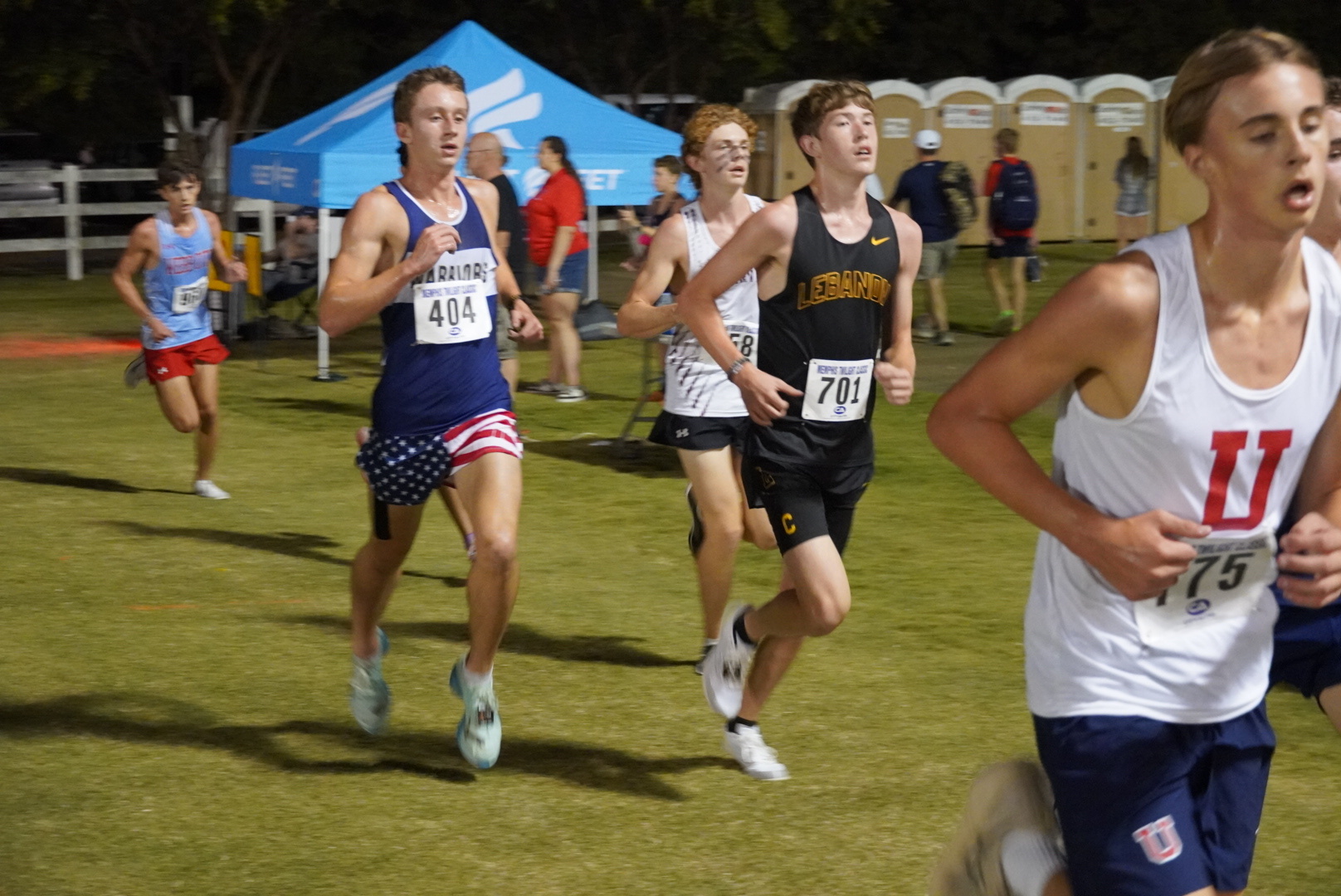 Samuel Lewis running for Christ Covenant at Memphis twilight race