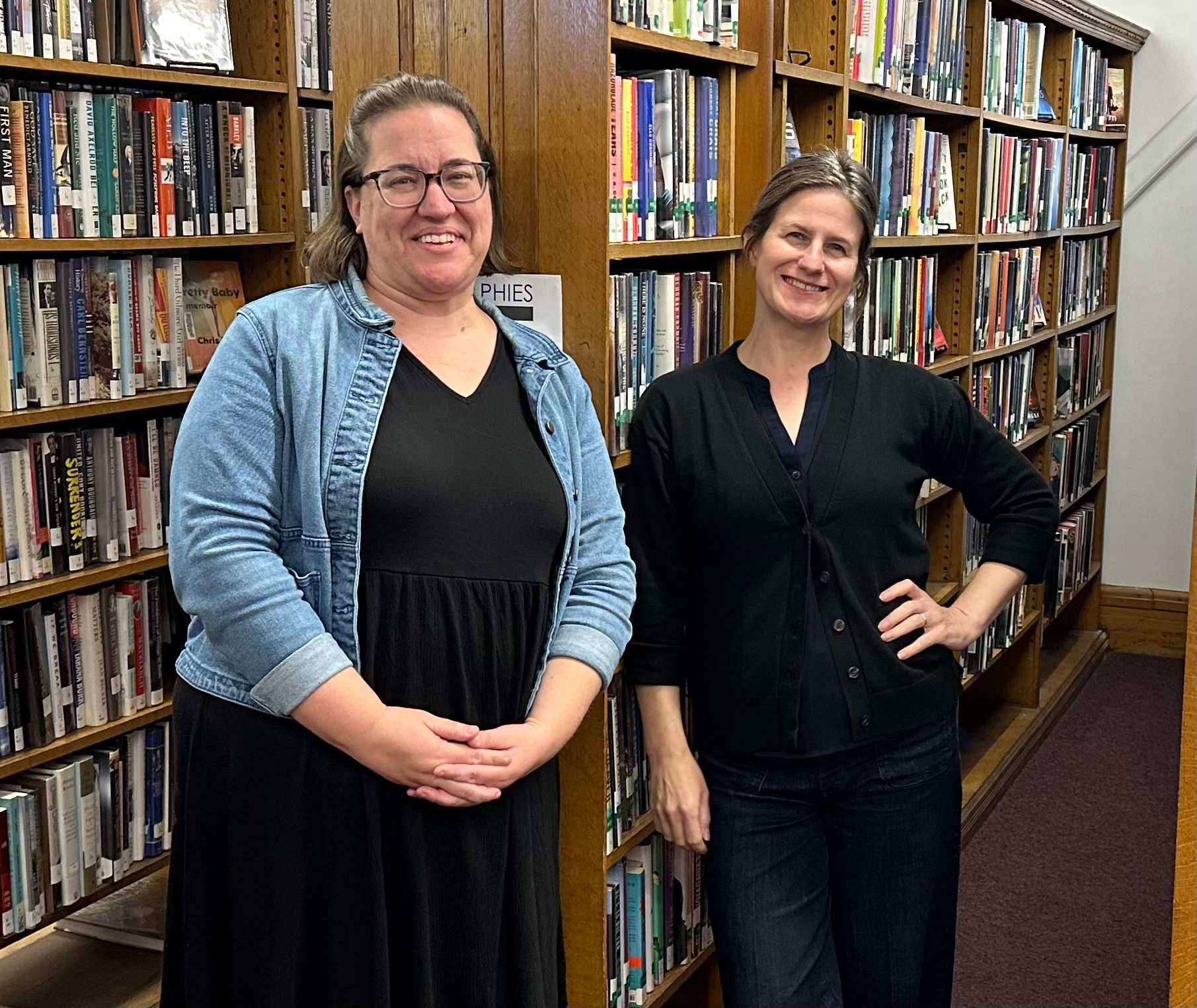 Newly appointed Executive Director Andrea Snyder (left) with outgoing director Nickie Marquis