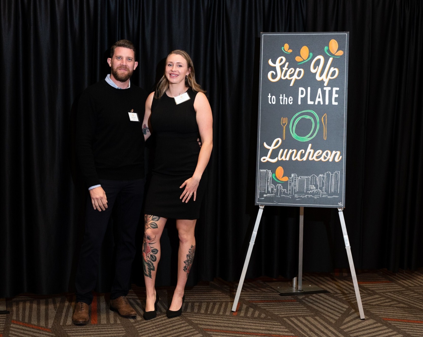 Zoe and Dustin at Bellevue LifeSpring's 2024 Step Up to the Plate Benefit Luncheon. Photo by Red Fish Blue Fish