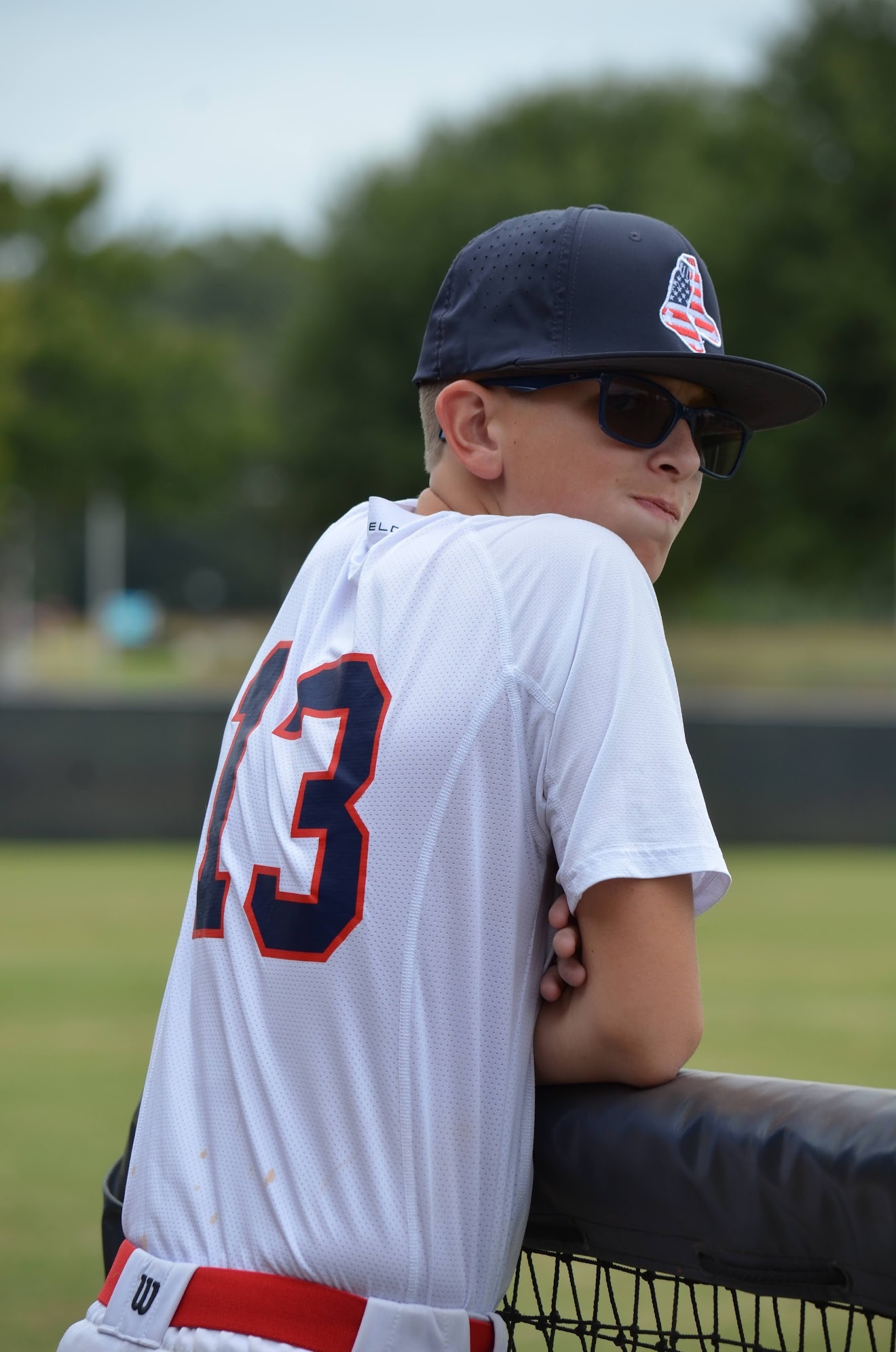 Graham ready to play with his Aquasox 15u Flowery Branch team