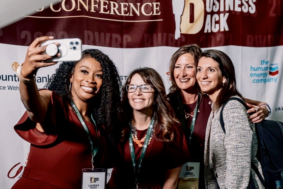 Enjoying her own moment while shooting at the Bakersfield Women’s Business Conference