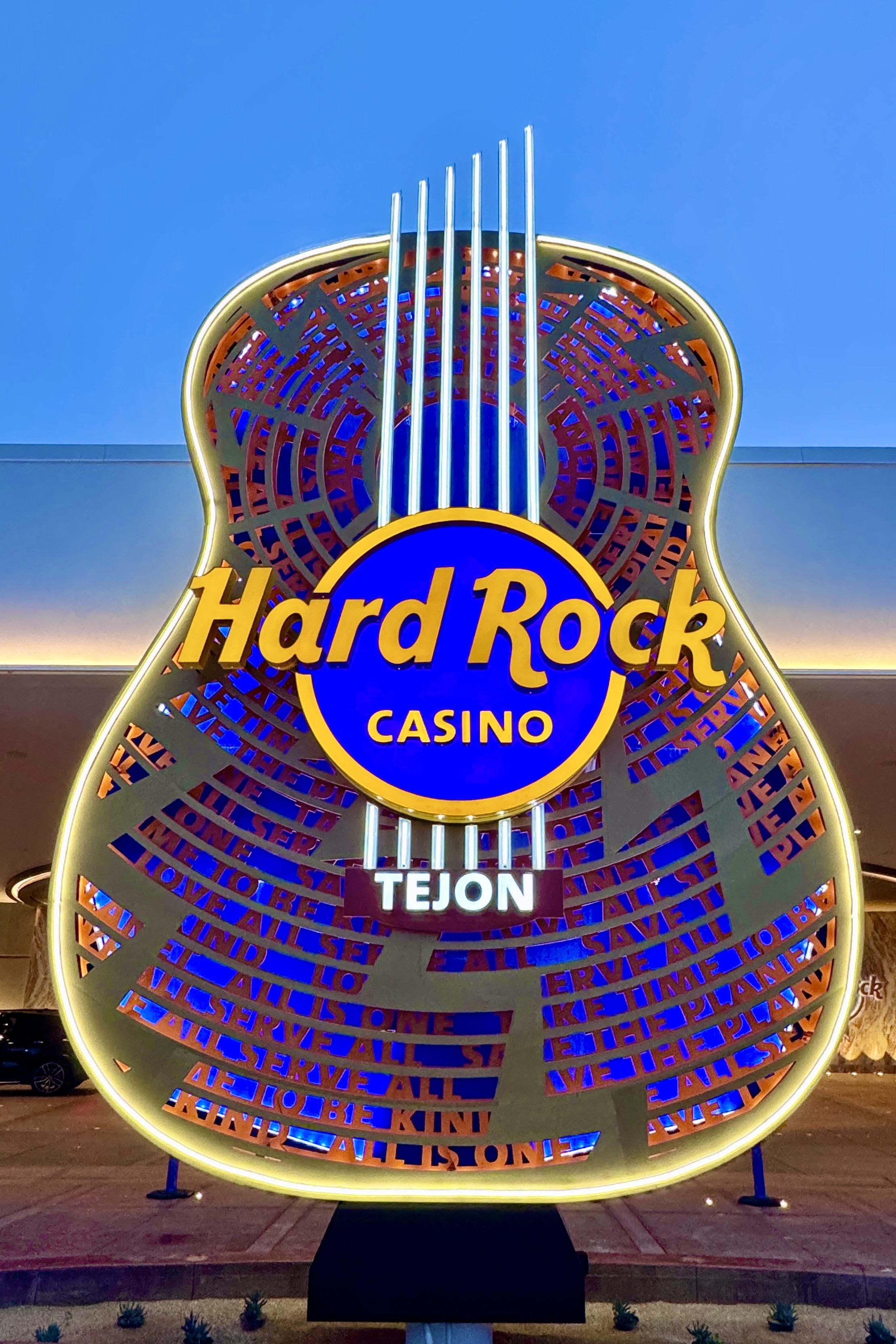 Another guitar at the main east entrance … where everyone stops for a selfie