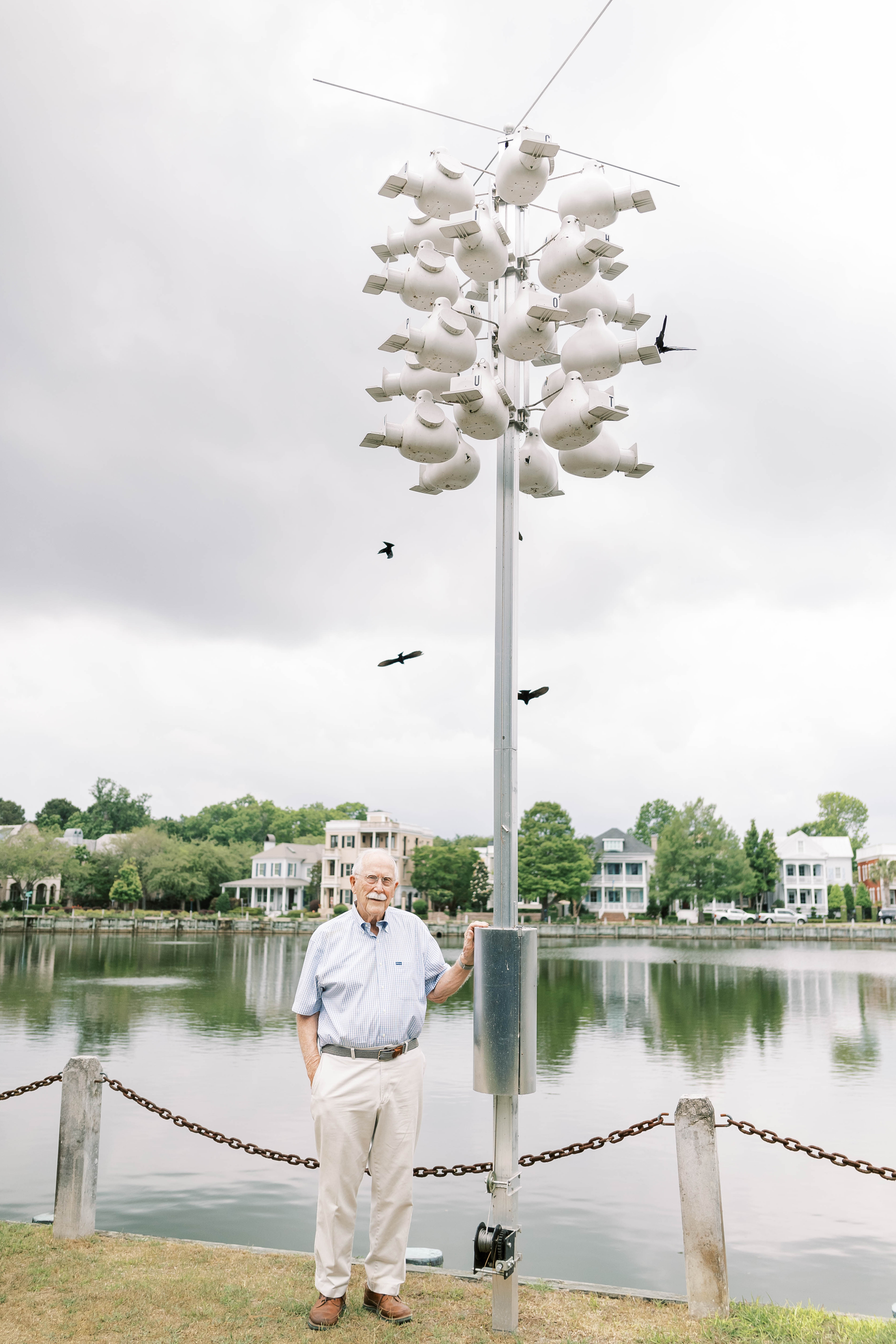 Charlie Miller by his Purple Martin House