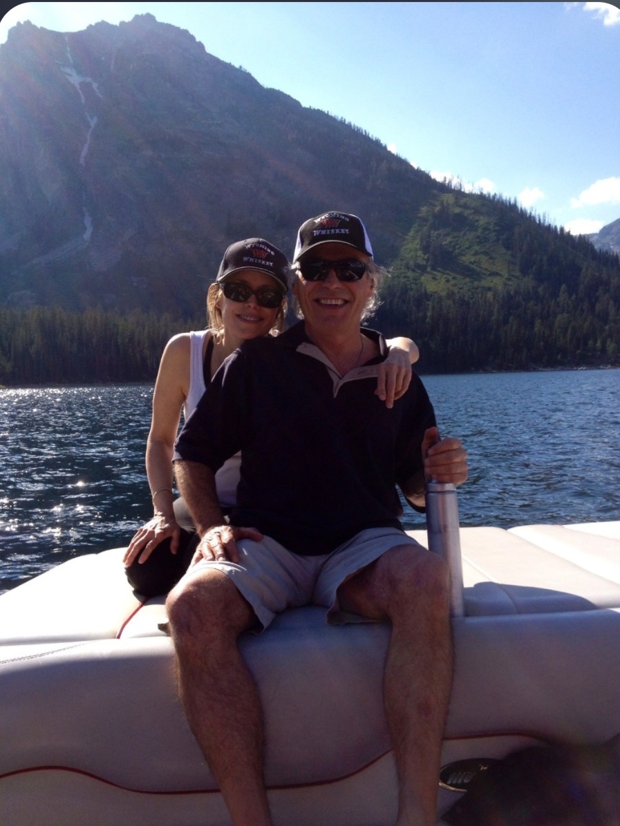 Rebecca and Jerry enjoying boating on Jackson Lake