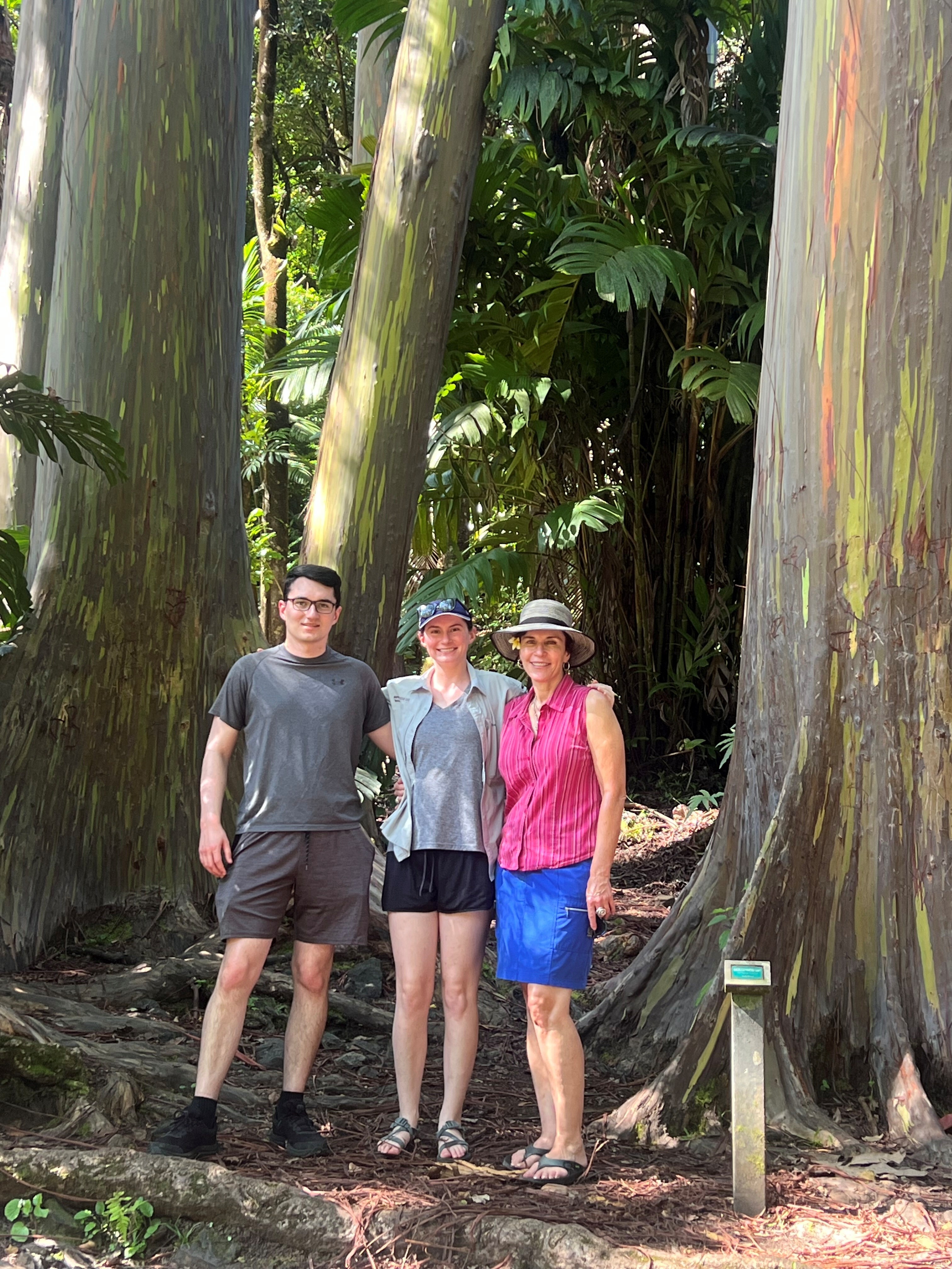 Karen Forner with her kids, Derek and Anna hiking in Hawaii