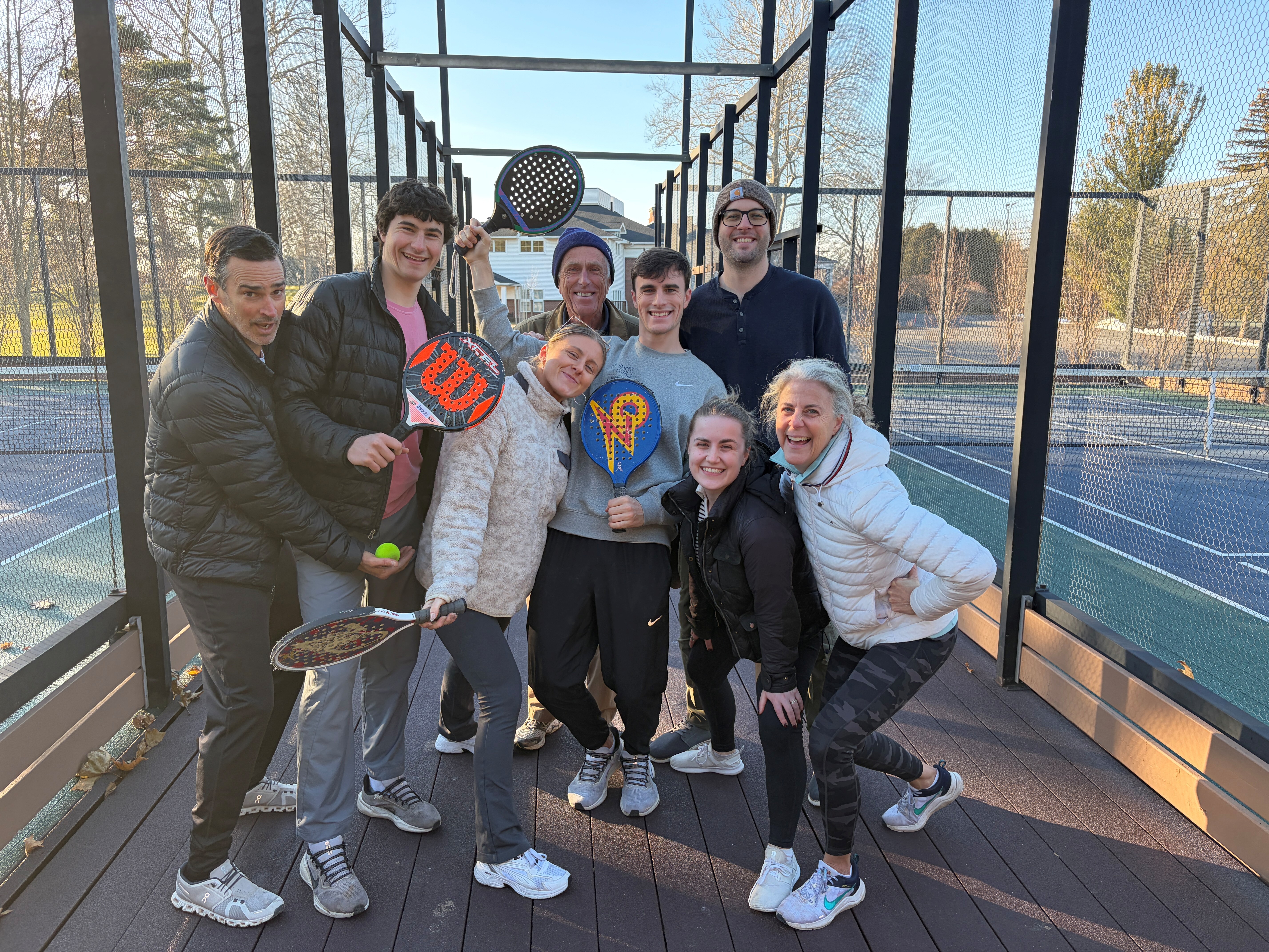 My extended family playing paddle tennis in Rochester, New York.