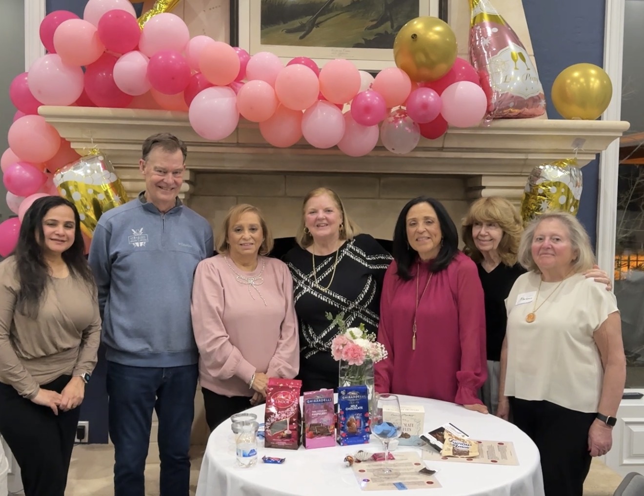 Social Committee, L-R: Priya Talreja, Speaker Russ Kempton, Suzy Murphy, Mary Ellen Loughren, Martha Tuttle, LaDelle Goode and Barb Frazee