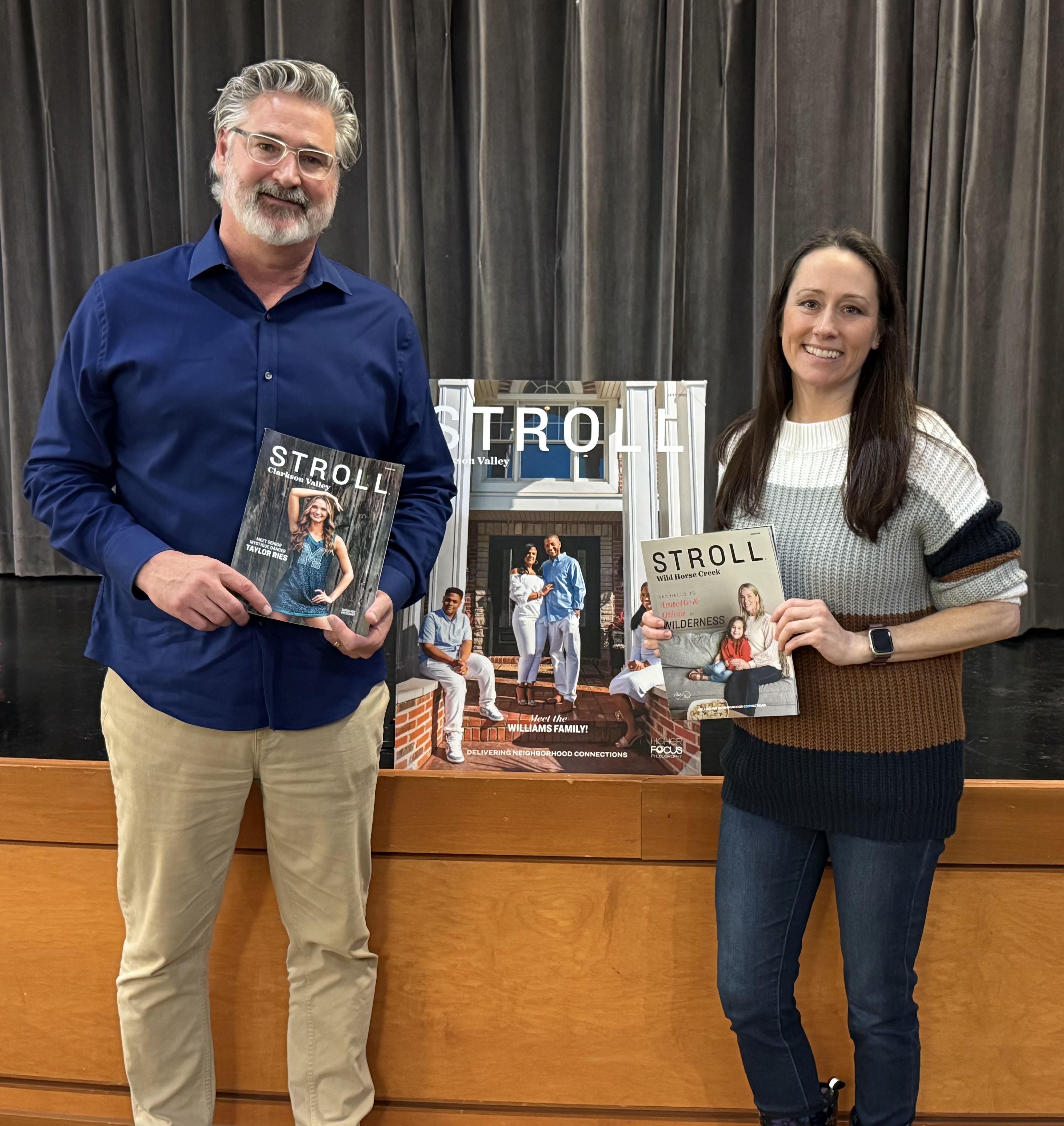 Bill Tuttle & Tara Peterson, publishers of Stroll Clarkson Valley and Wild Horse Creek
