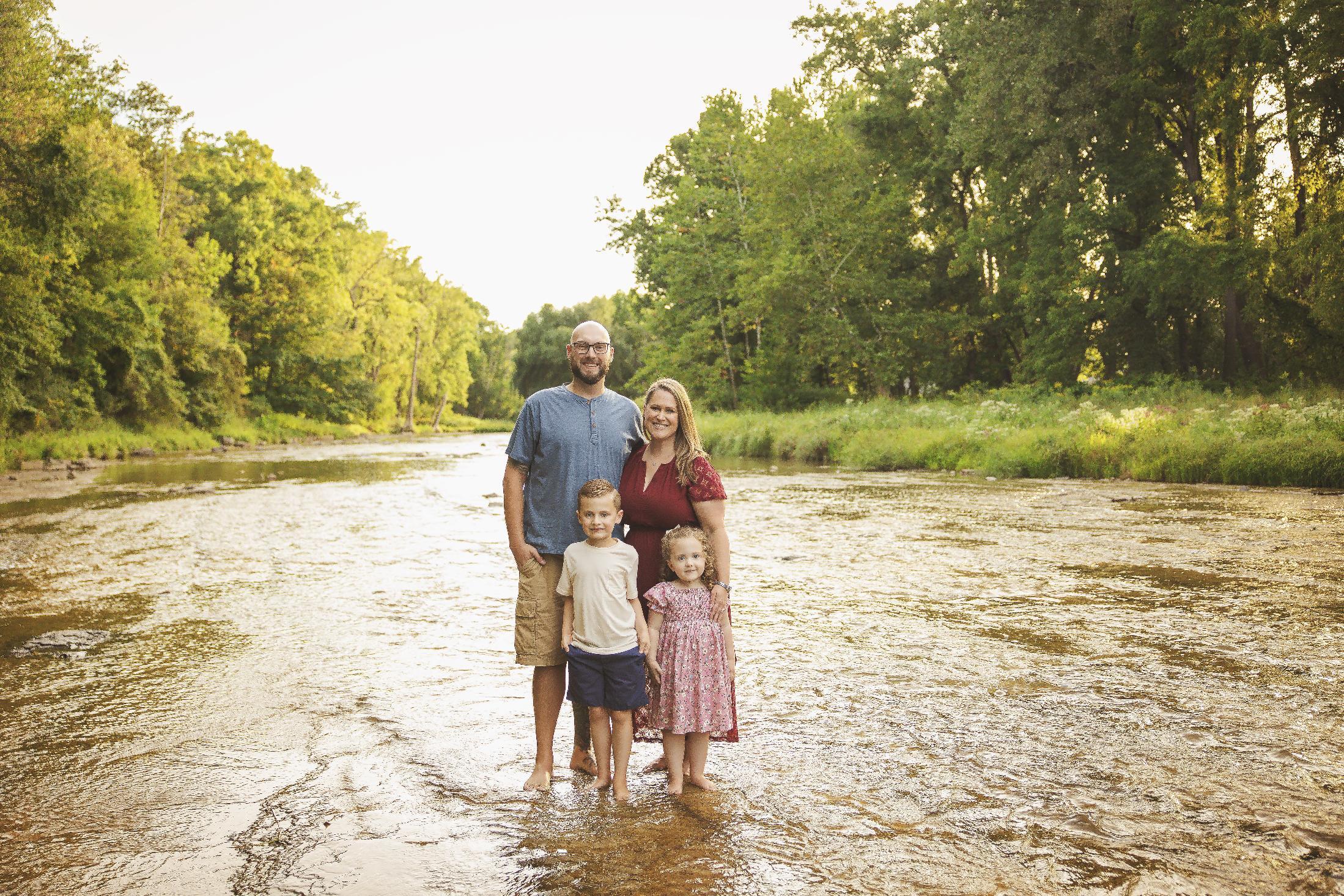 Dean, Melissa, Landon, and Dakota enjoying a summer day together.