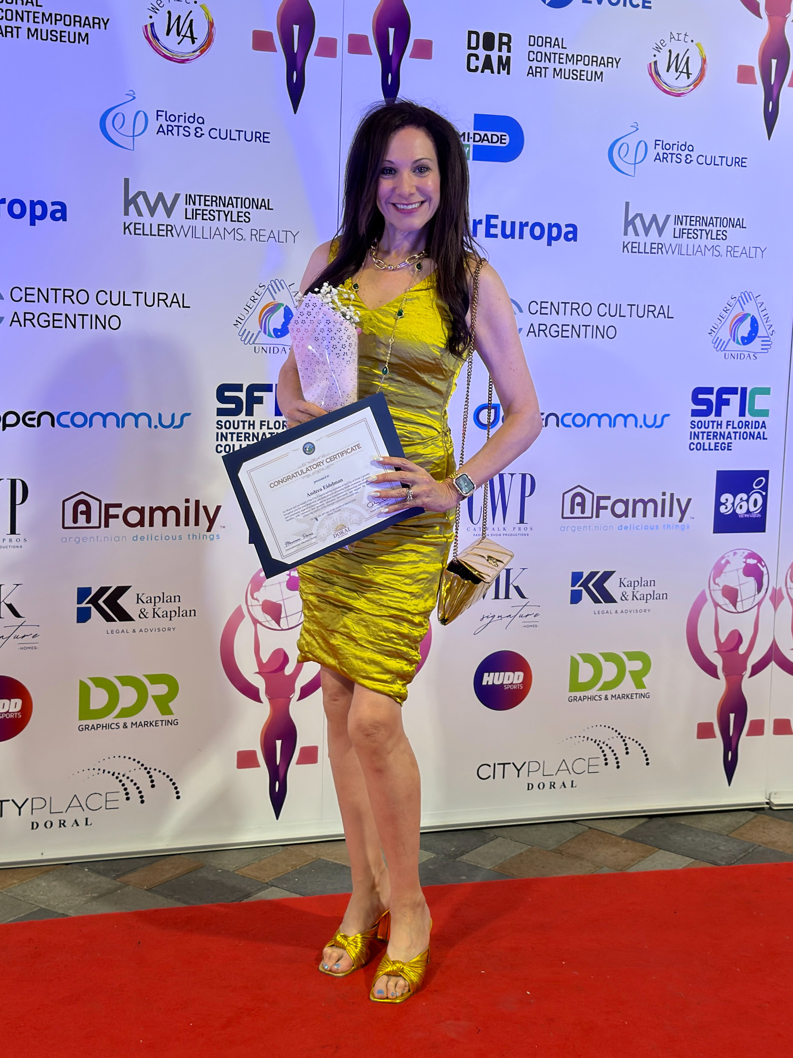 Andrea Eidelman Being Honored at  the Voices and Vision Award Ceremony, hosted by Power2Voice, Corp./Miami Women's Month