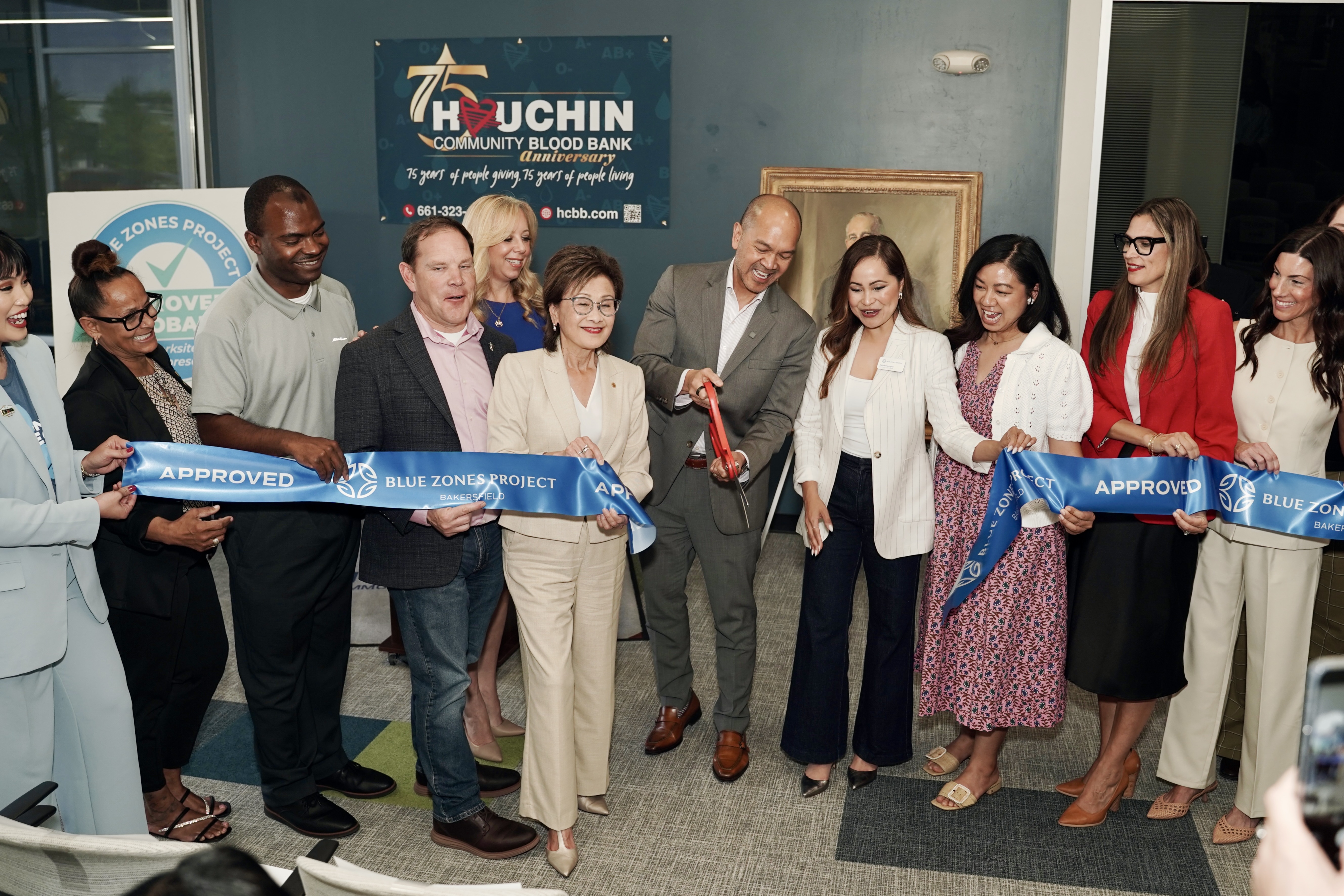 Ribbon cutting, after being designated a Blue Zones-approved worksite