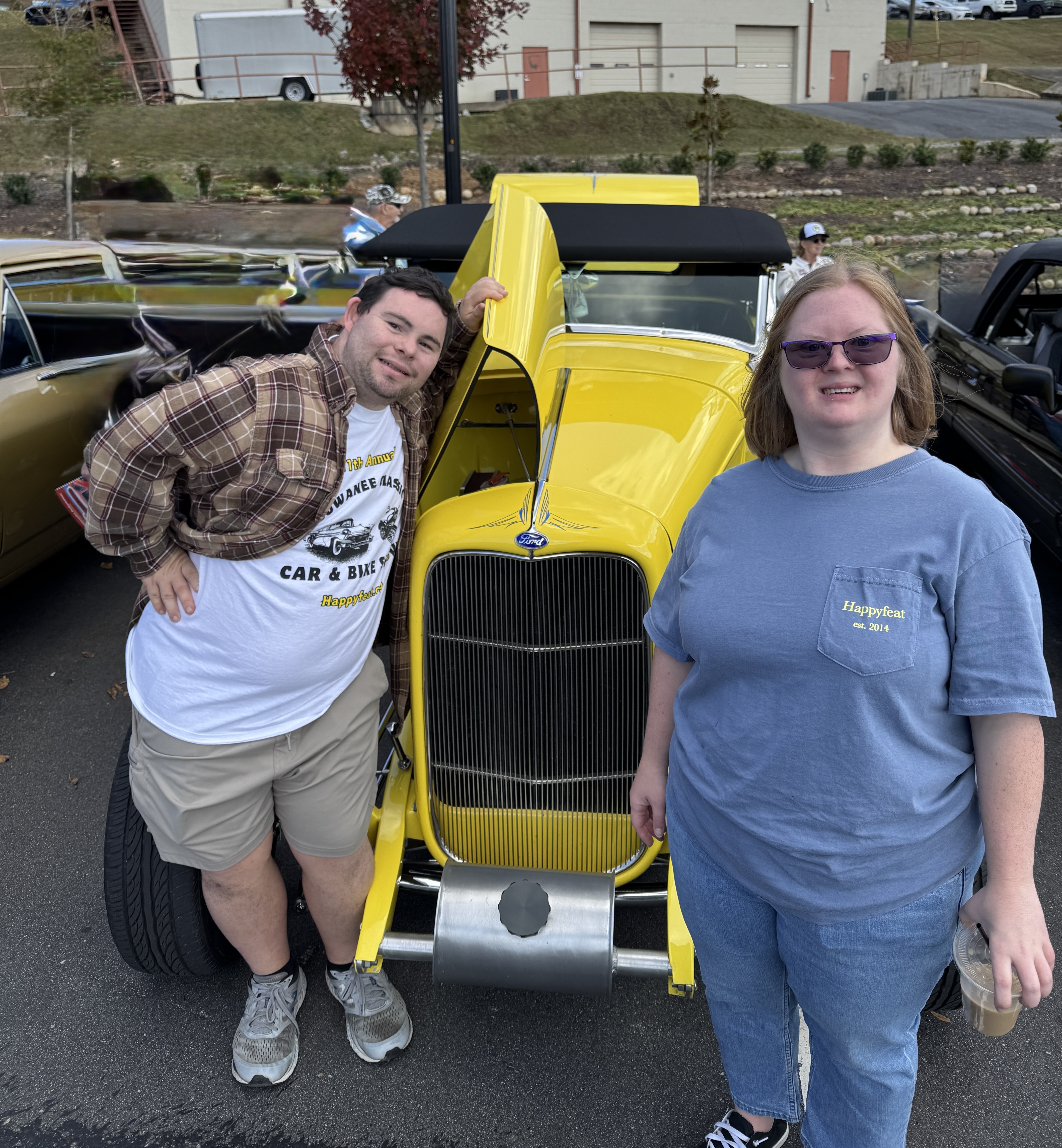 Edinburgh resident Reagan Murphy (right) with her River Club resident buddy, Jay Carr.