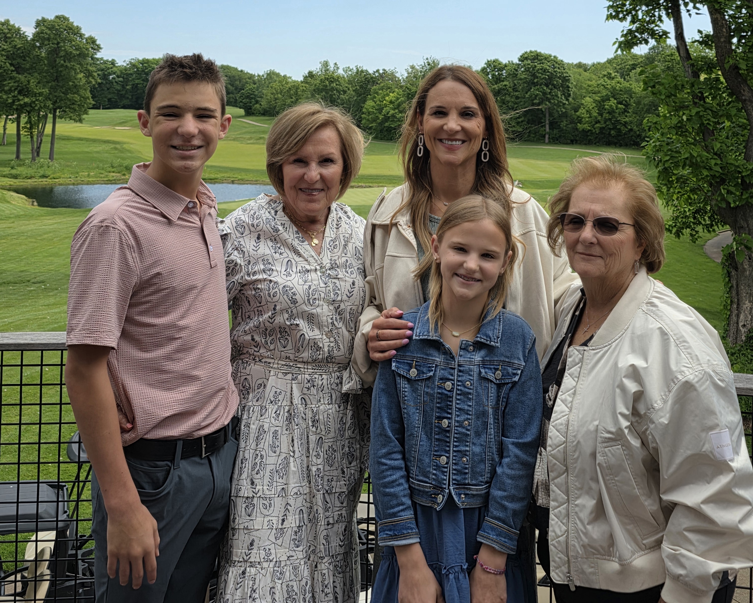 Nicole Graul (Greystone) planted flowers & had brunch at Persimmon Woods with family.