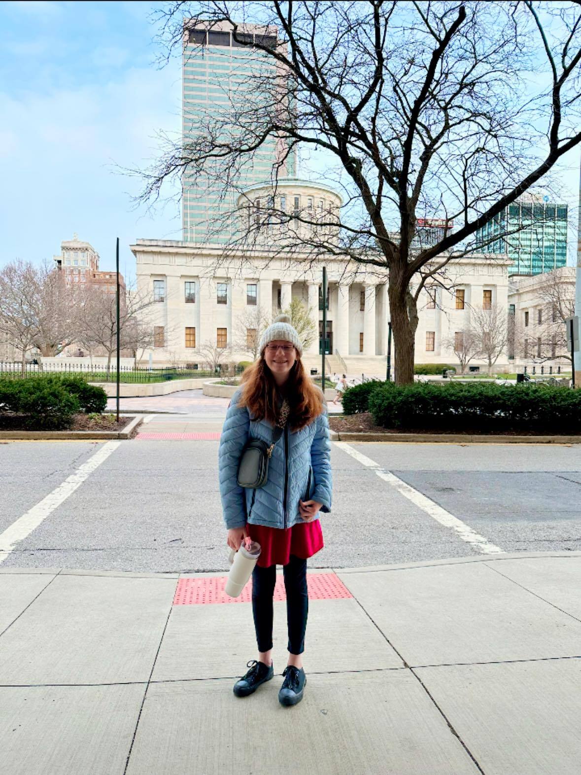 Aubrey Williams outside of the Ohio Statehouse