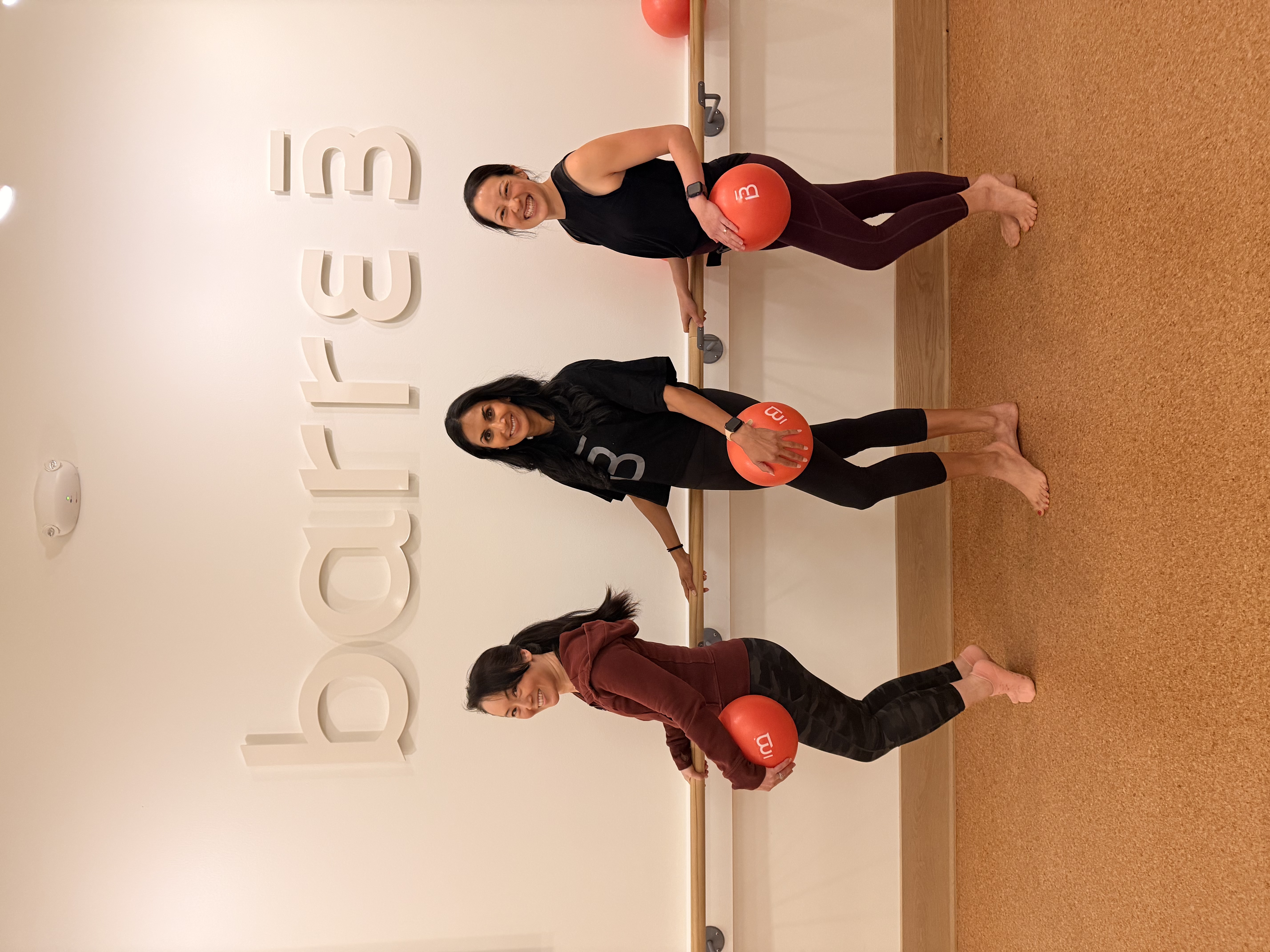 Christina Choe, Pooja Sethi and Kristy Duggan. Kristy is a doctor and a barre3 instructor!