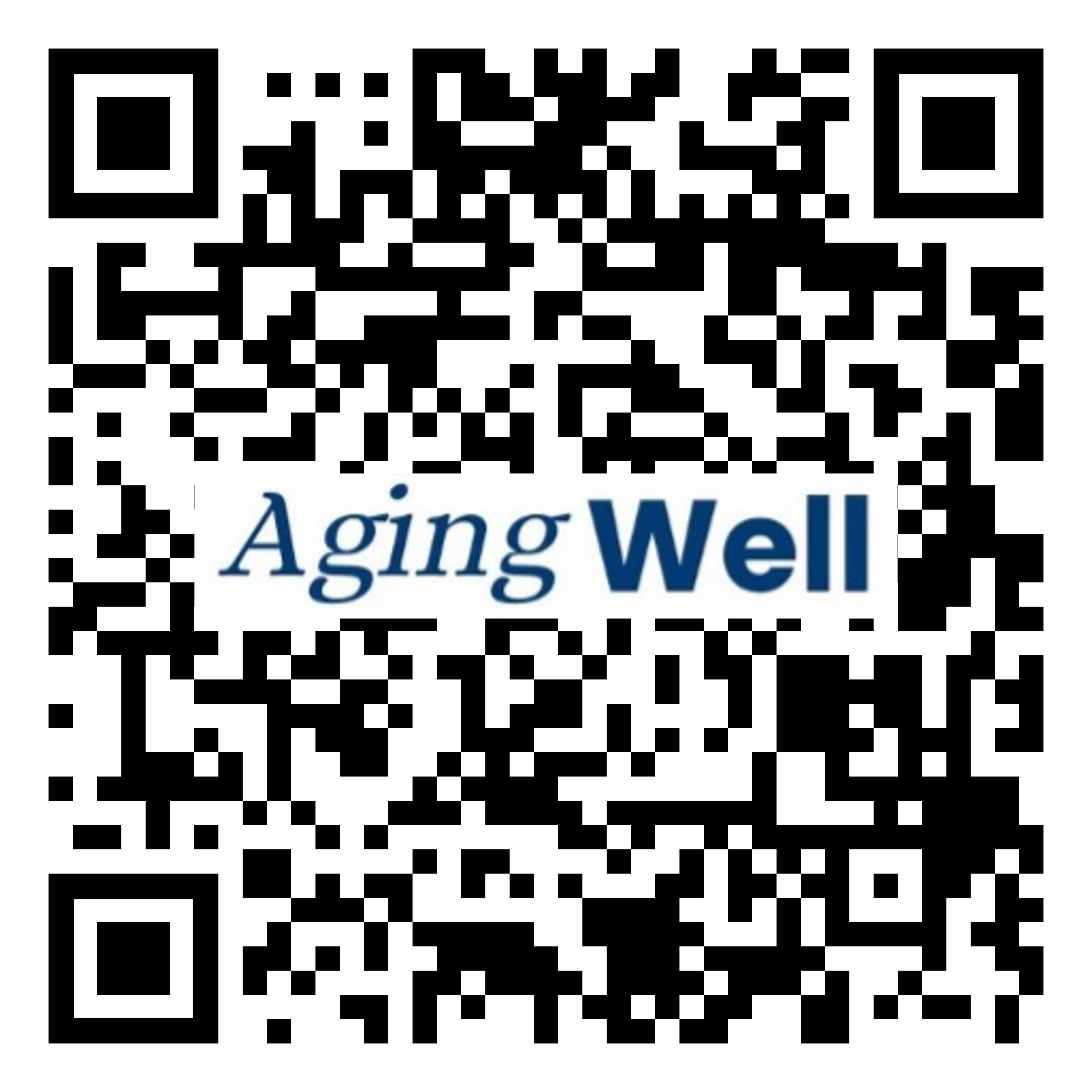 To learn more about the AgingWell initiative, scan this QR code