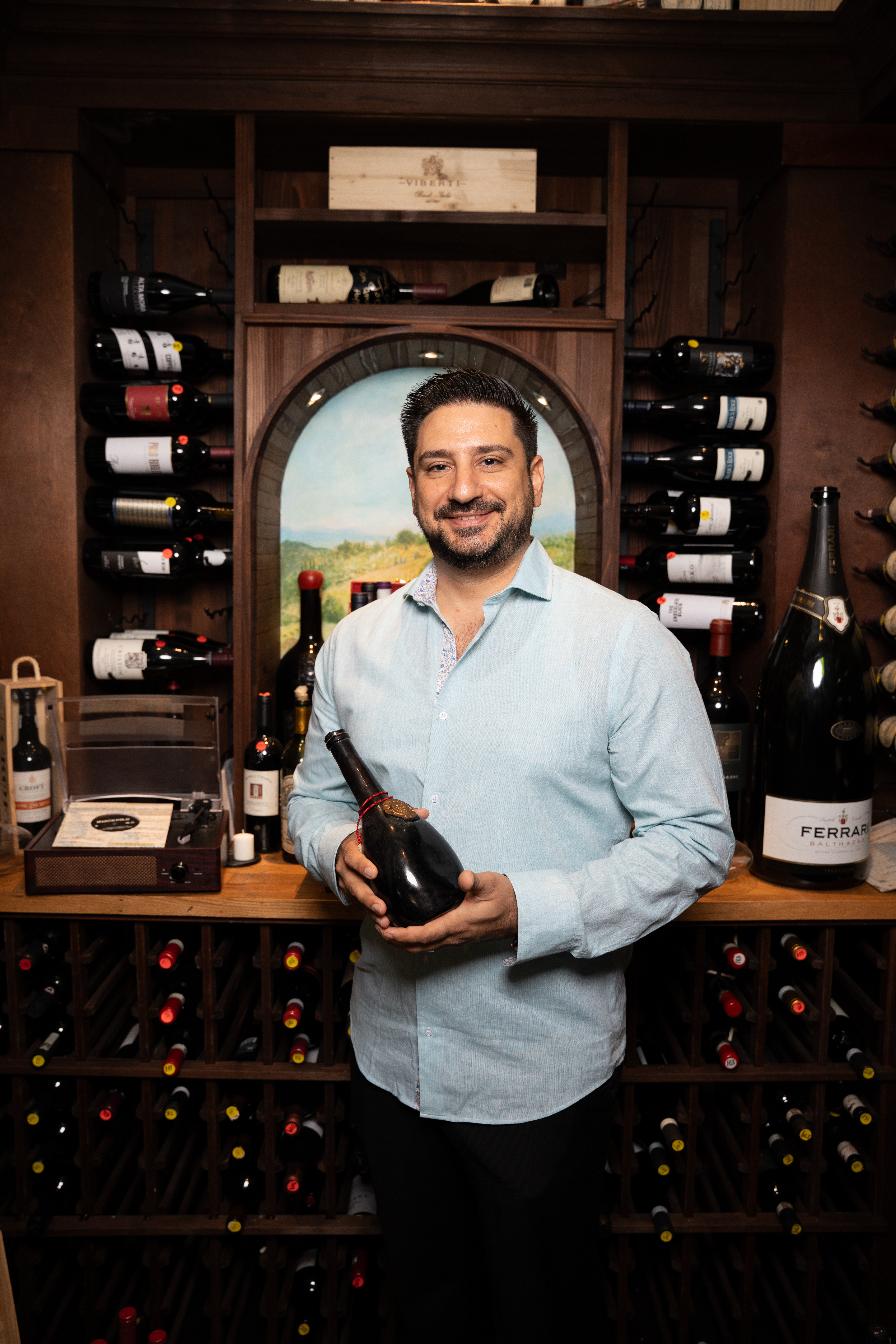 Marco in the wine cellar at Marco Polo