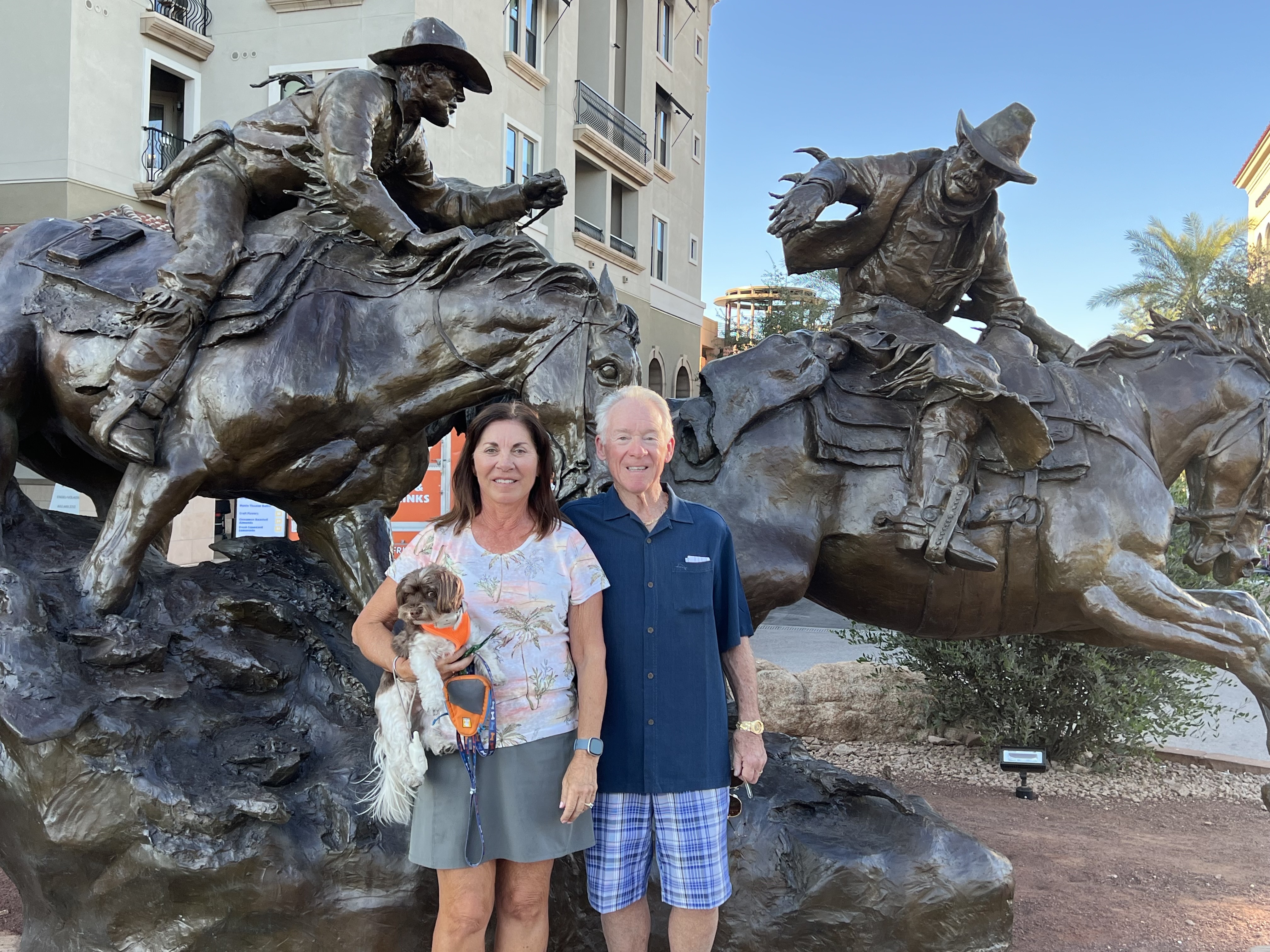 Teddy with his owners, John and Vickie.