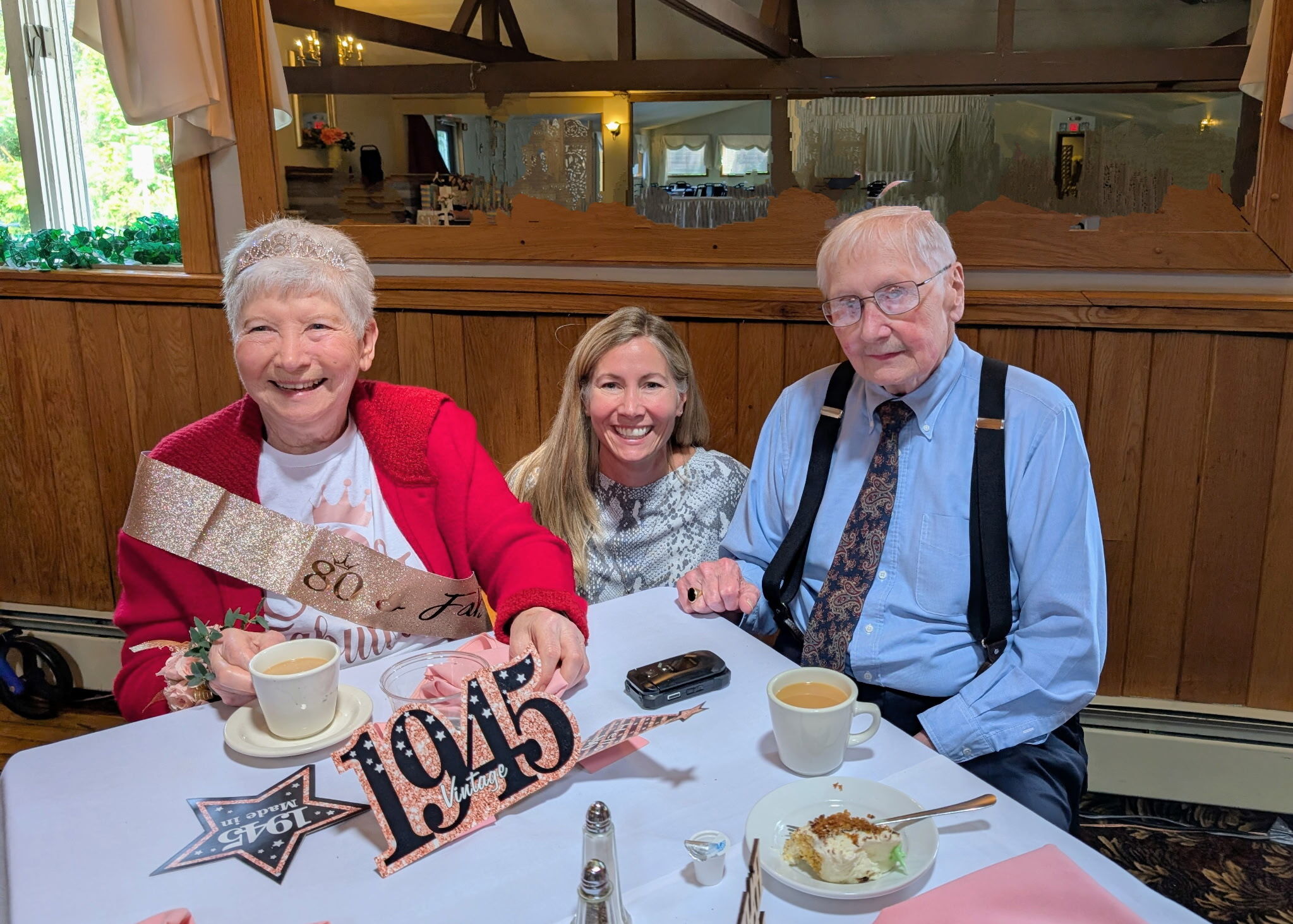 Celebrating Ann's 80th birthday with family in August 2025.