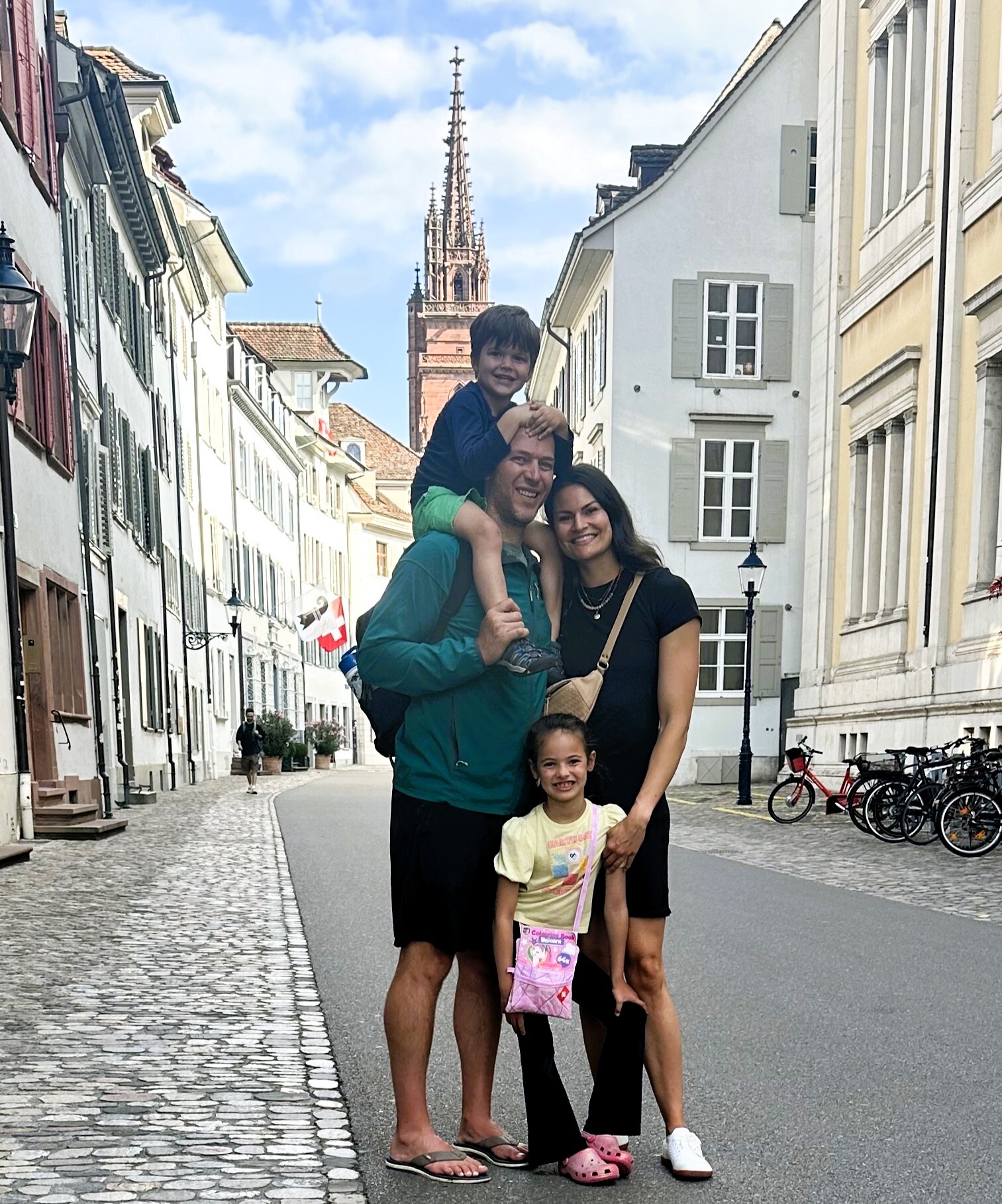 The family exploring Basel, Switzerland summer 2025.