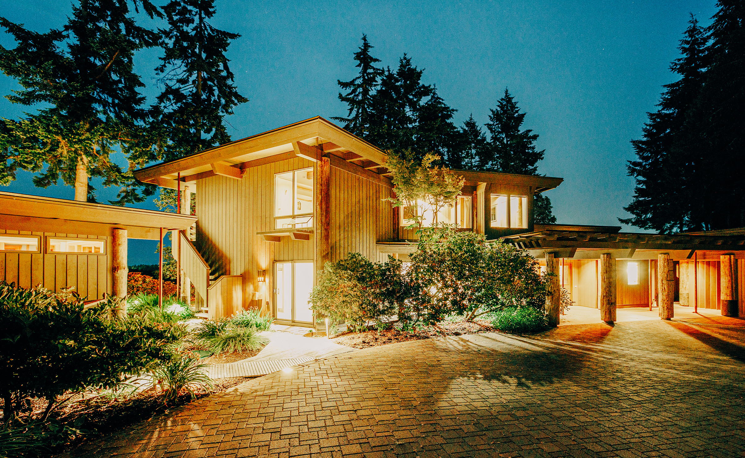 The gorgeous exterior of Esterre's Elwha home on the Olympic Peninsula.