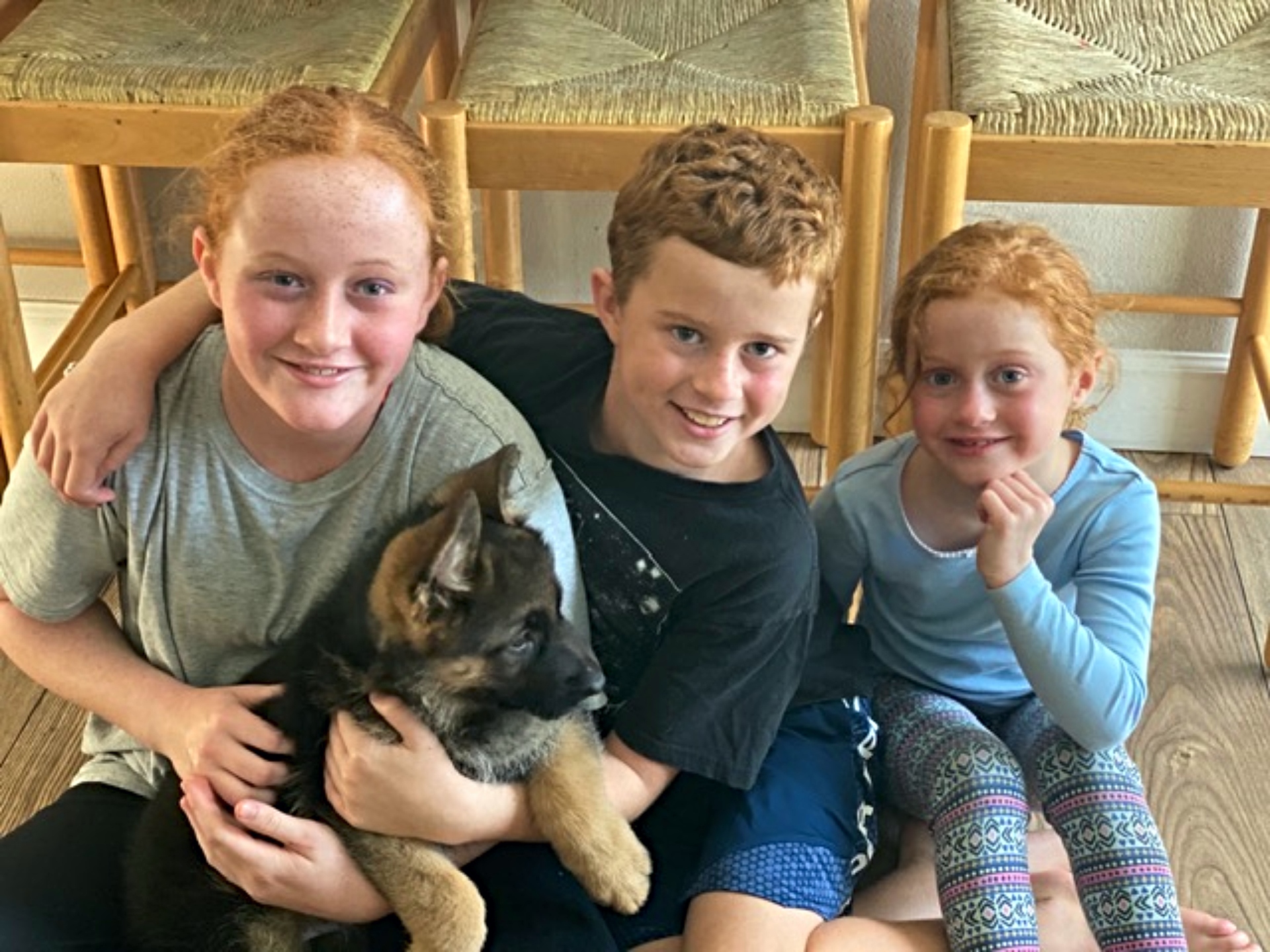The kids with their new pup!