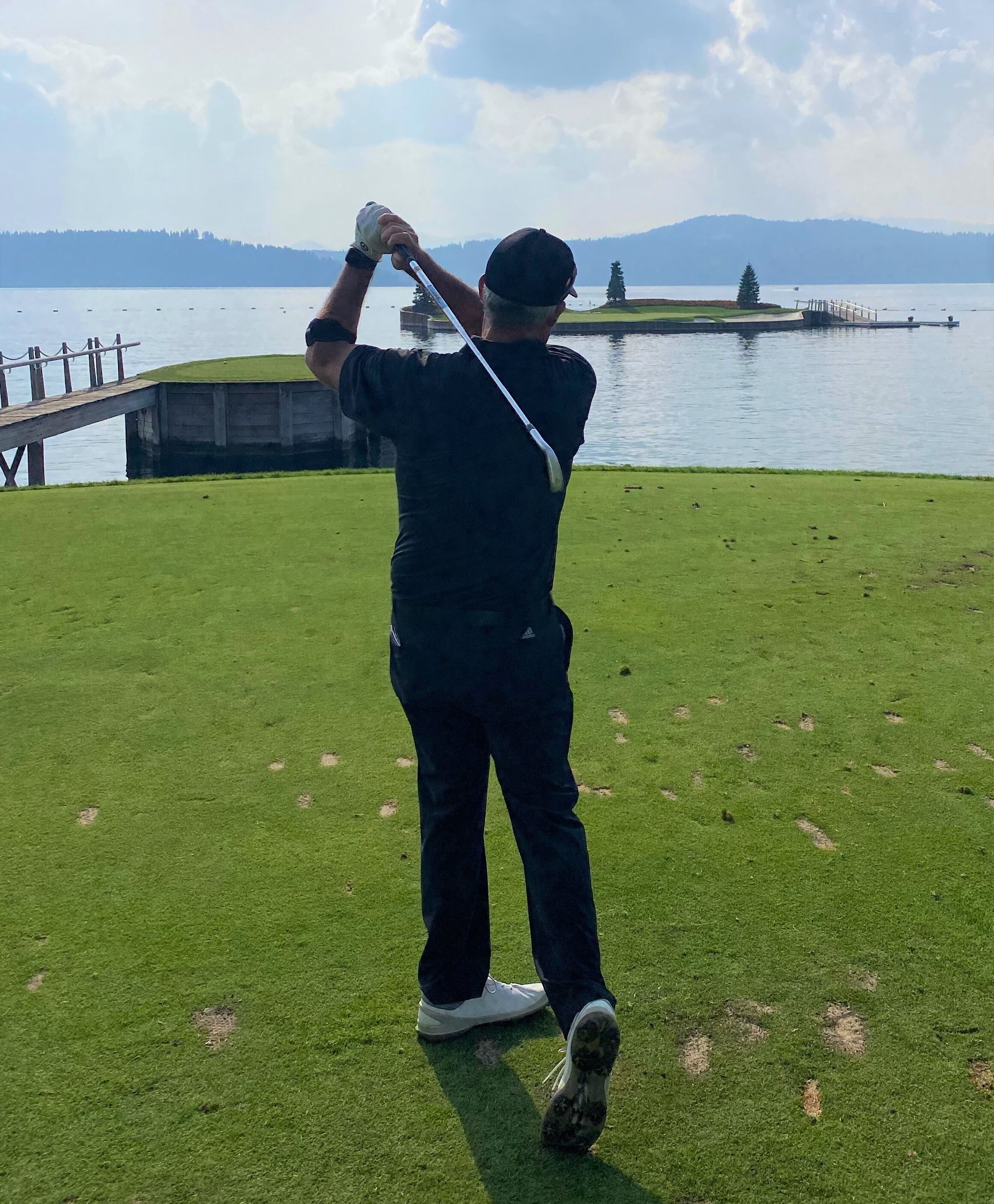 Andy at the 14th Tee box at Coeur d'Alene, ID