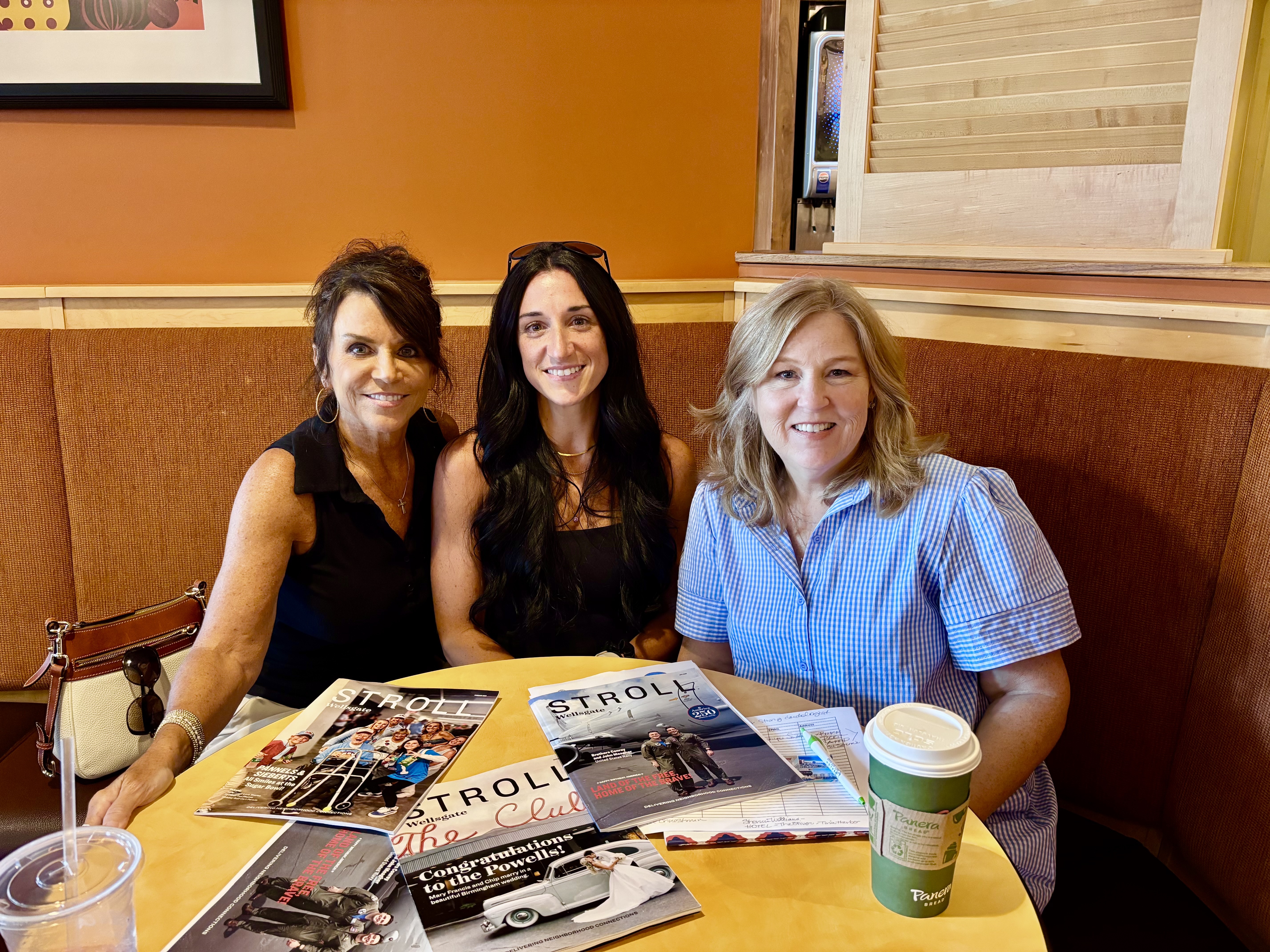 Diane Smith (resident) Sammie Parker (Stroll advertiser-AC Parker Roofing) and Tay Morgan, publisher