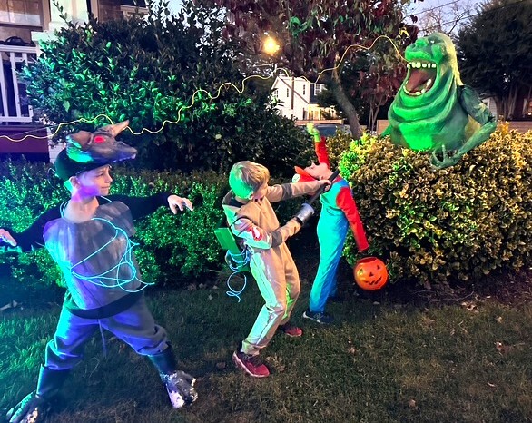 Sons Peter and Ben as the Terror Dog and Ghostbuster.