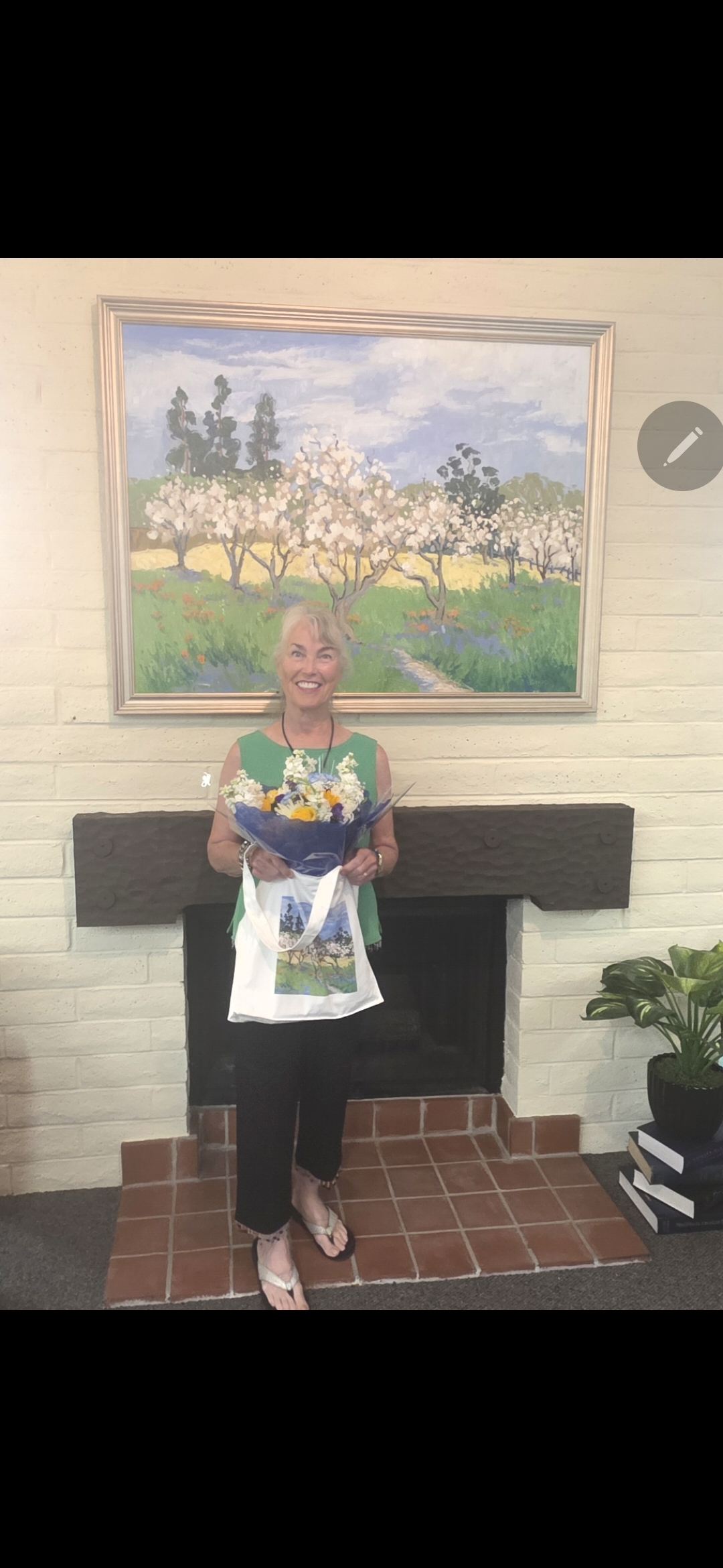 Teresa Onoda with Pear painting