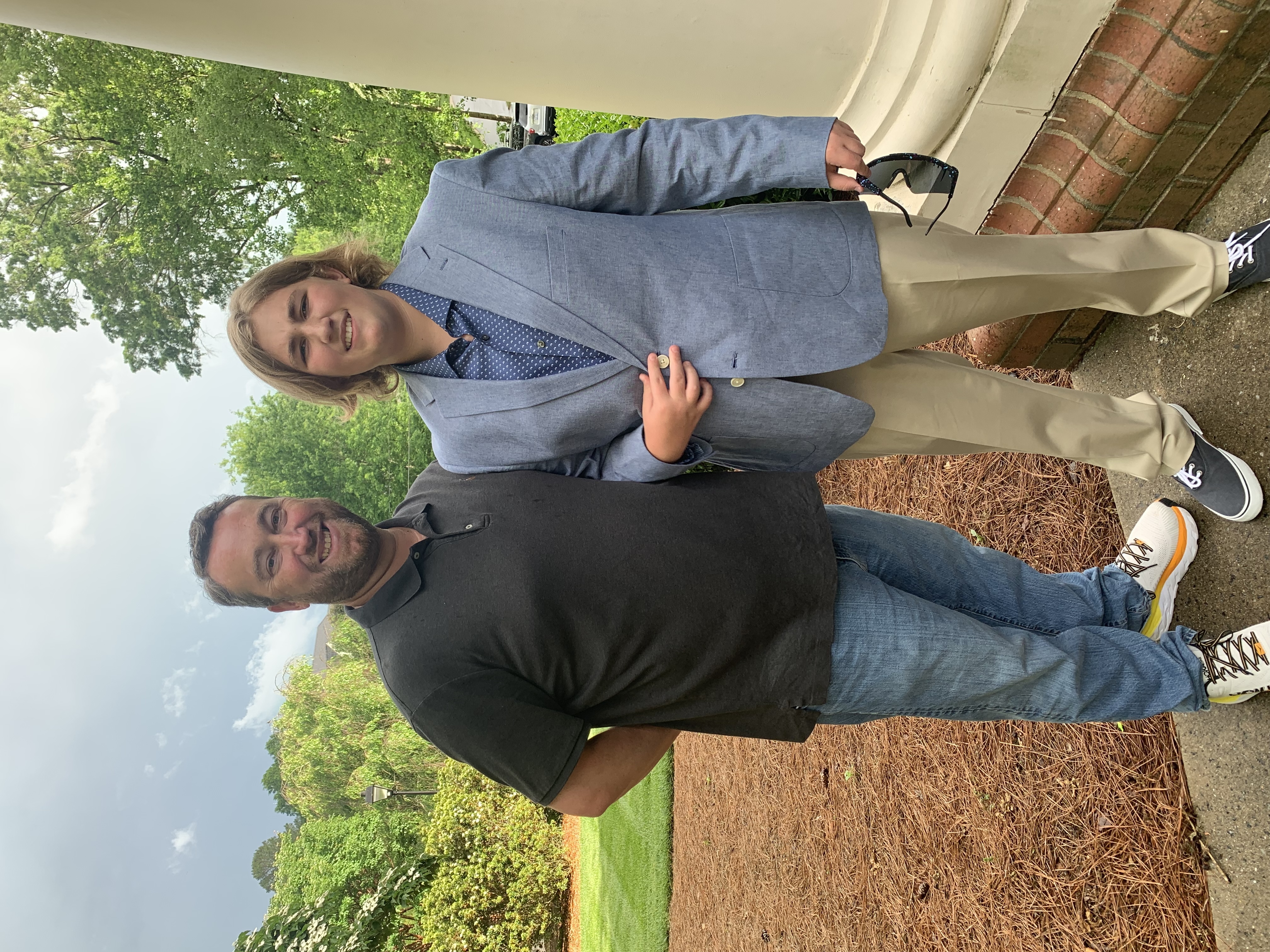 Jackson Fox with his dad, Derrick