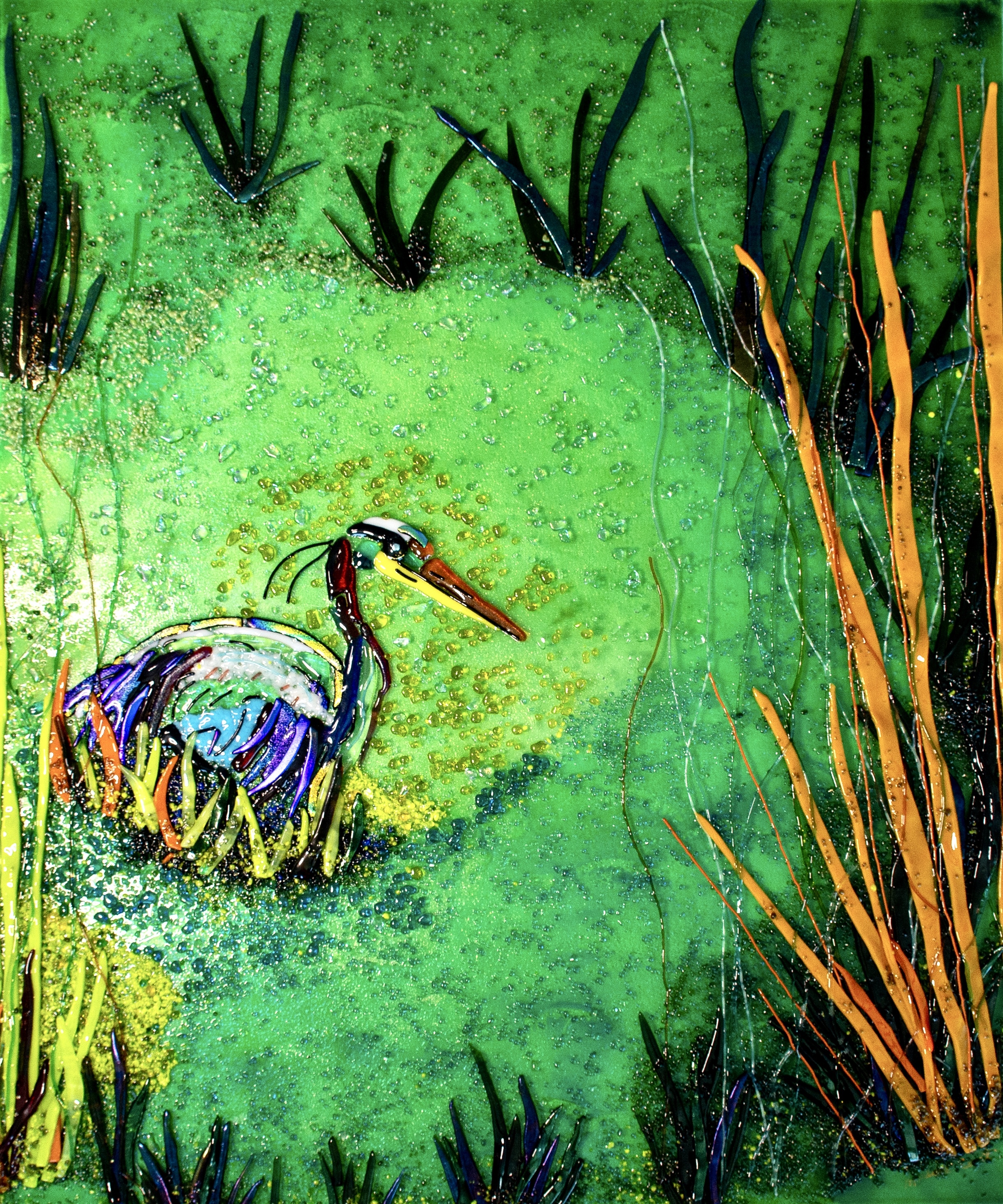 Heron Feeding in Gator Lake